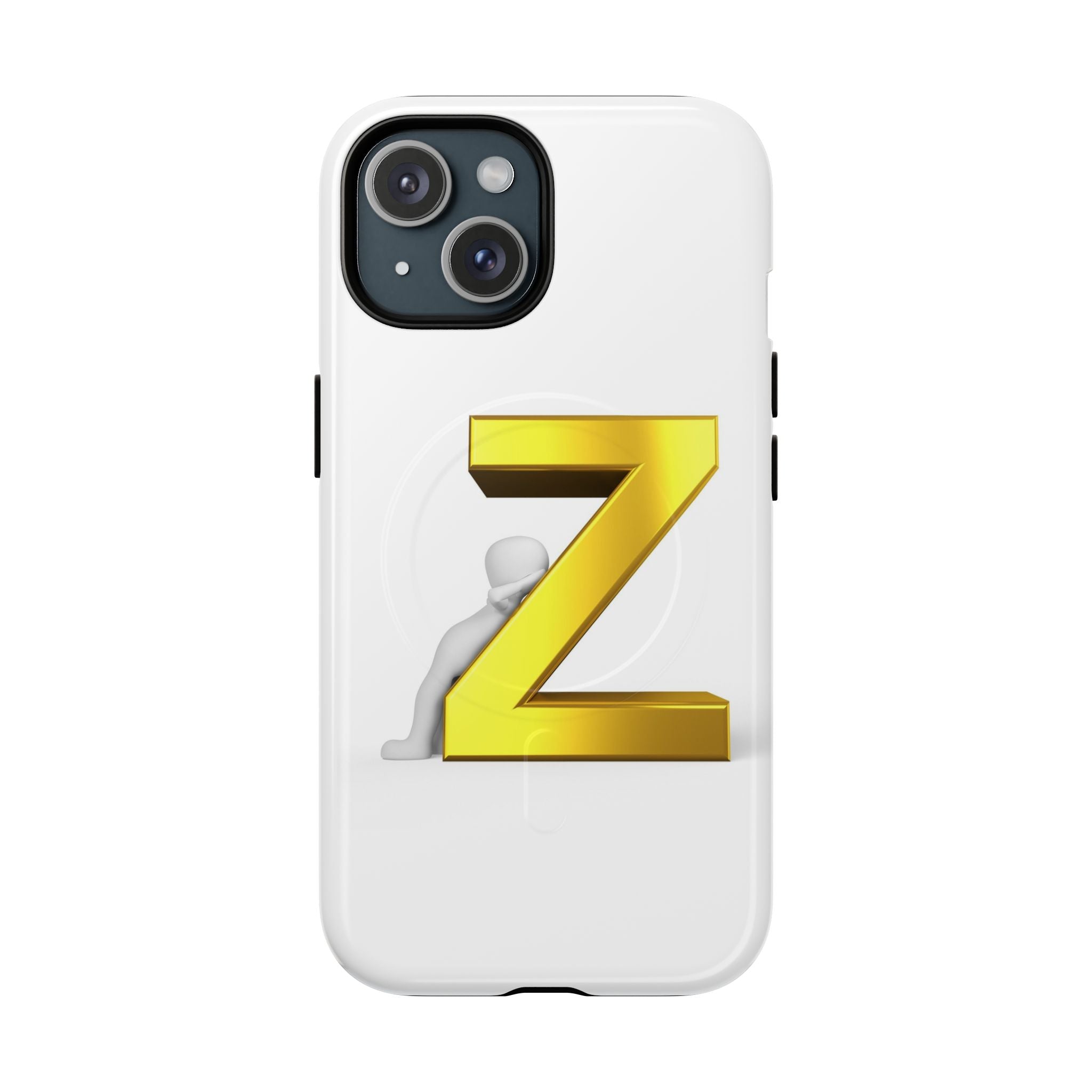 Coque de téléphone 3D Lettre Z Dorée | Coque magnétique robuste