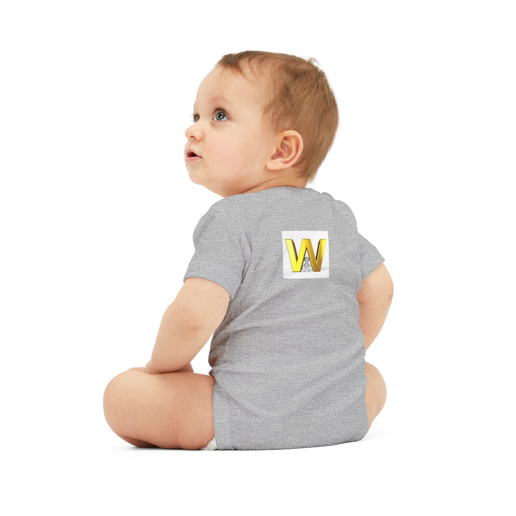 Gold Letter W Monogram Infant One Piece | Baby Bodysuit