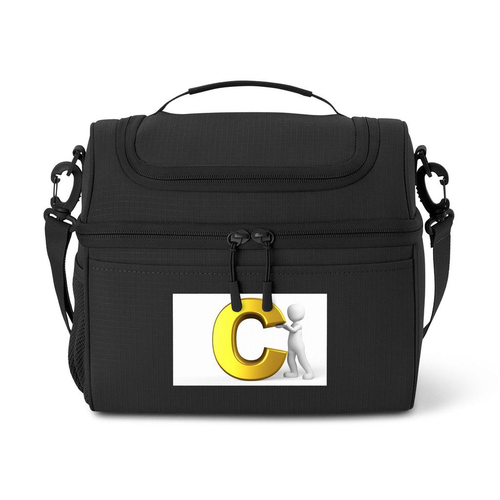3D Letter C Character Cooler Bag | Initial Monogram Lunch Tote