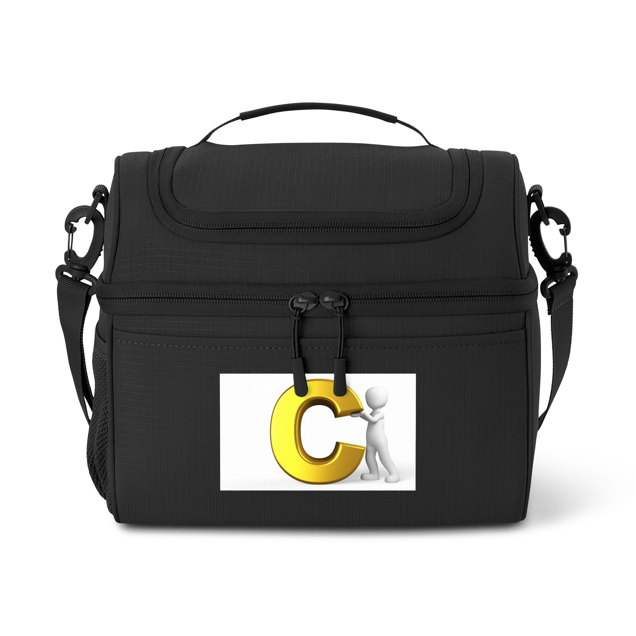 3D Letter C Character Cooler Bag | Initial Monogram Lunch Tote