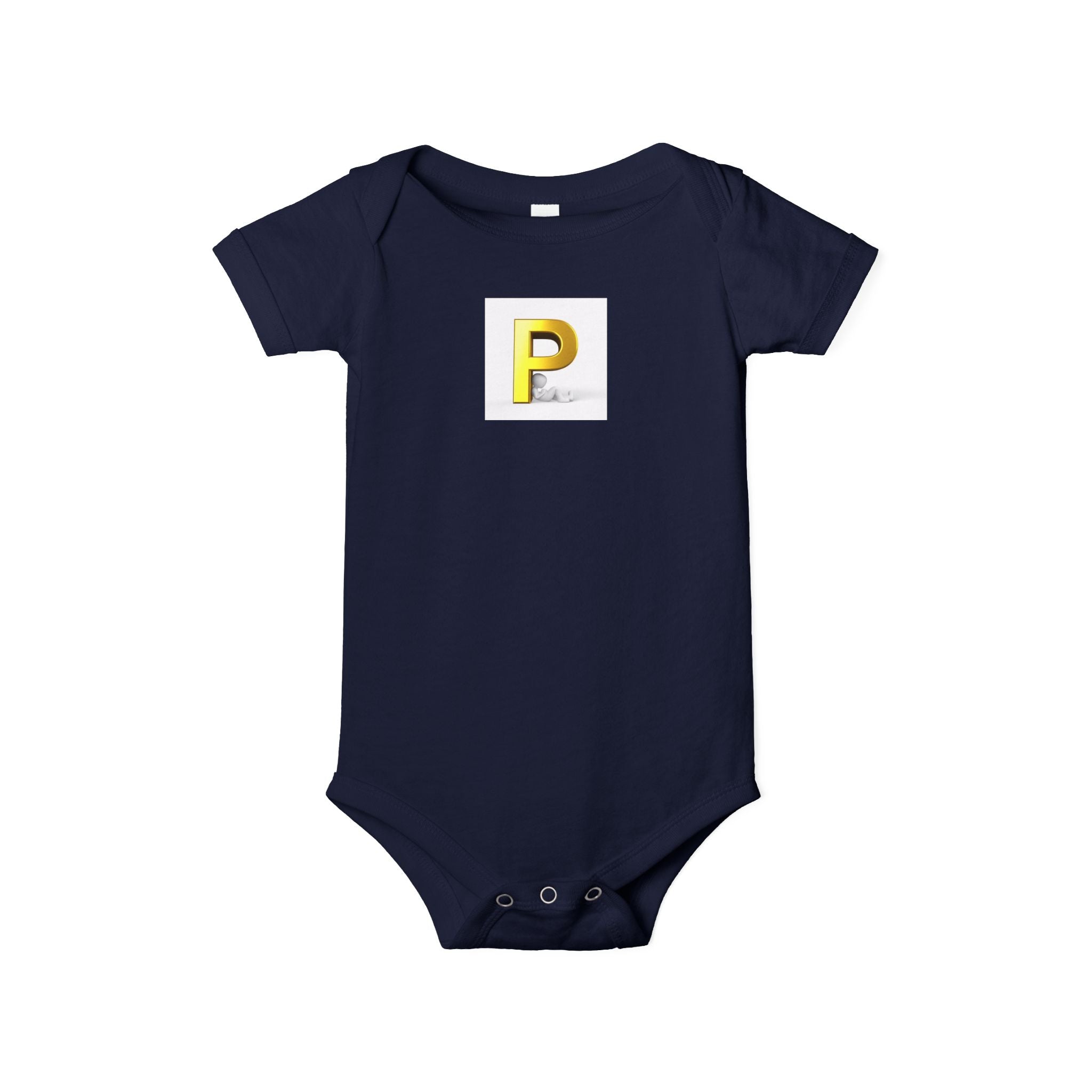 Body de bébé monogramme lettre P dorée | Grenouillère initiale