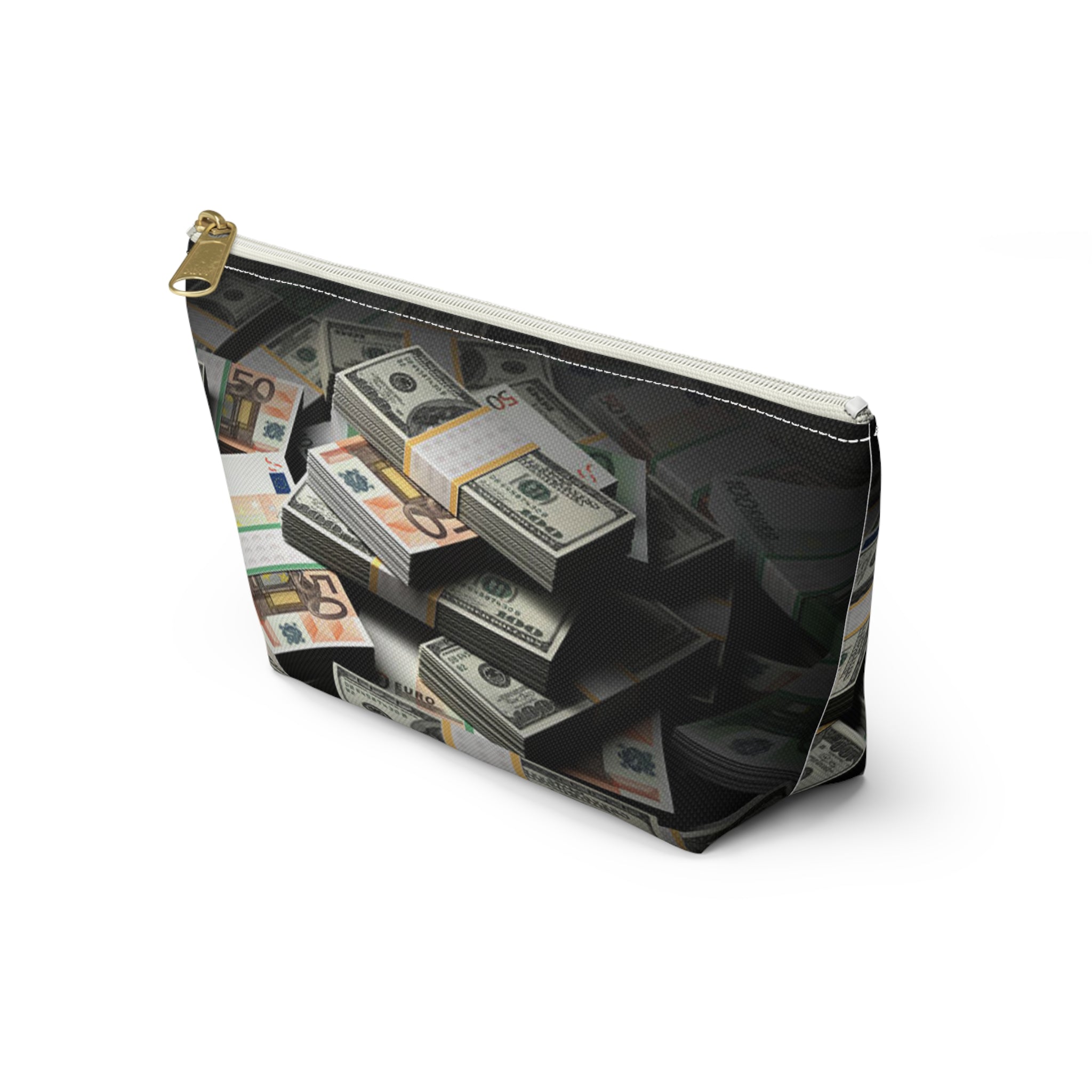 Stacks of Money Accessory Pouch | Cash Print T-Bottom Pouch