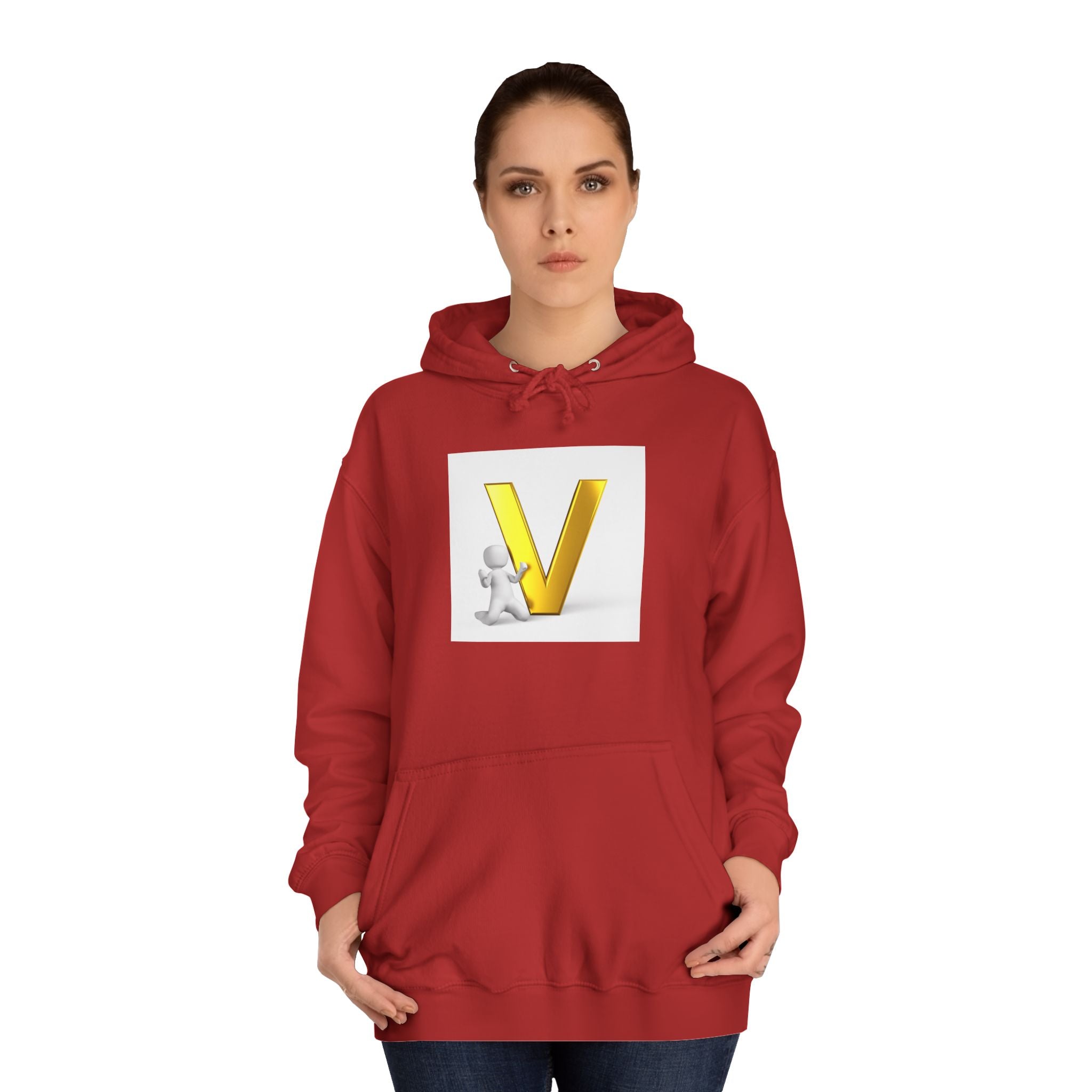 Gold 3D Letter V Hoodie | Initial V Sweatshirt, Monogram Lettering