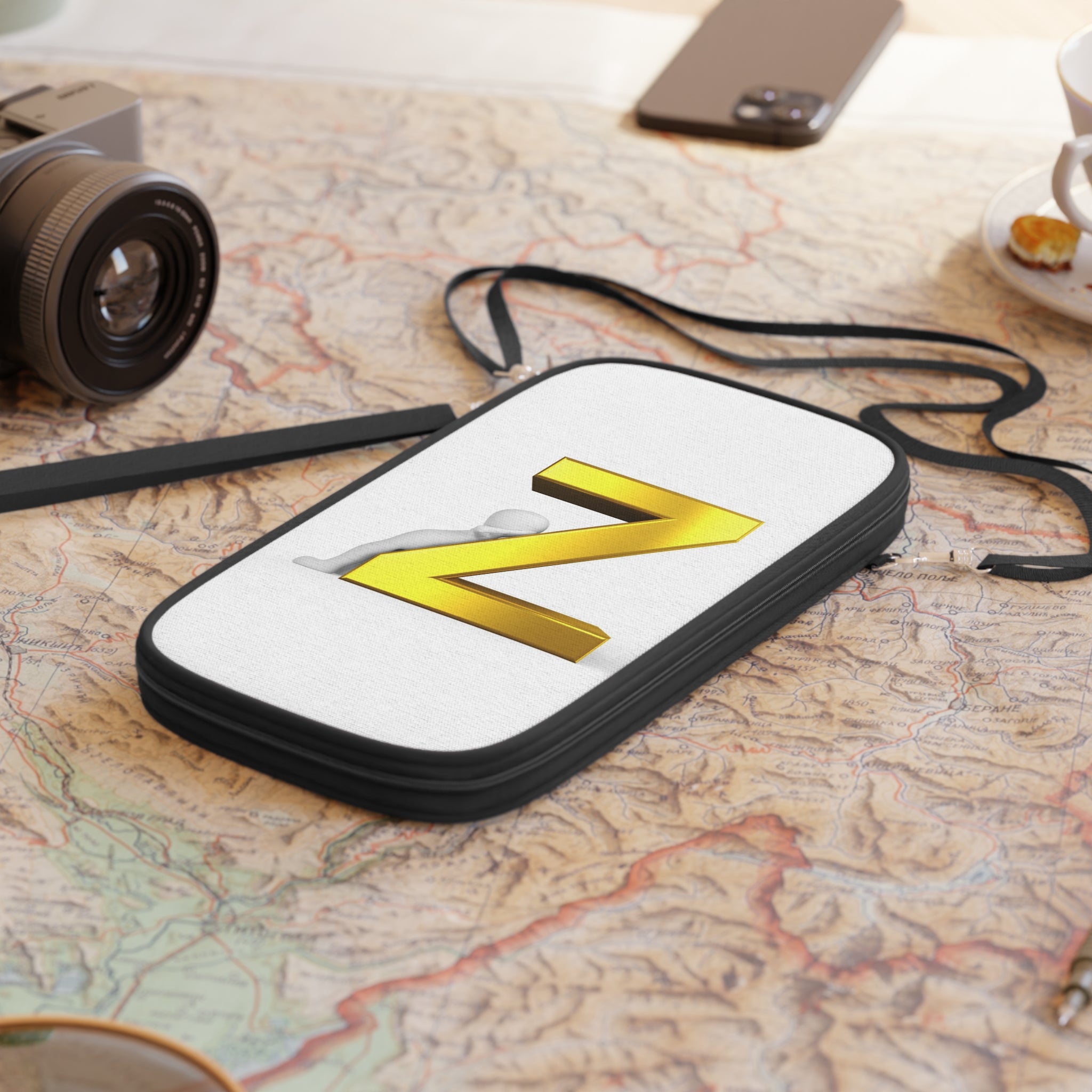 Gold 3D Letter Z design Passport Wallet | Initial monogram travel accessory