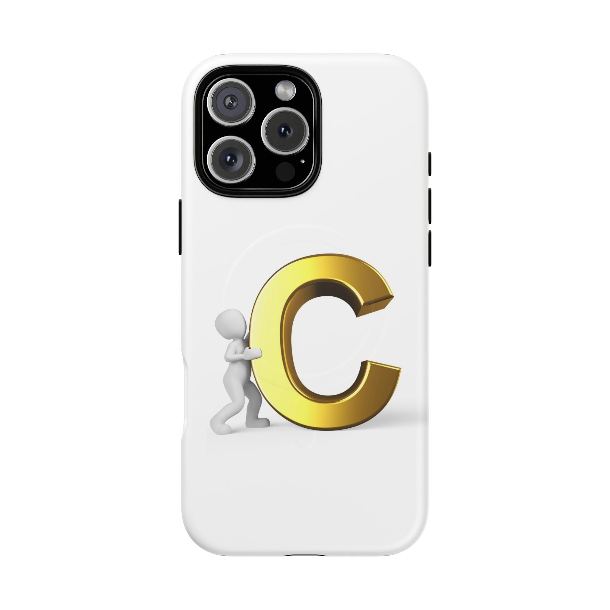 Coque de téléphone Monogramme Lettre C Or | Coque magnétique résistante
