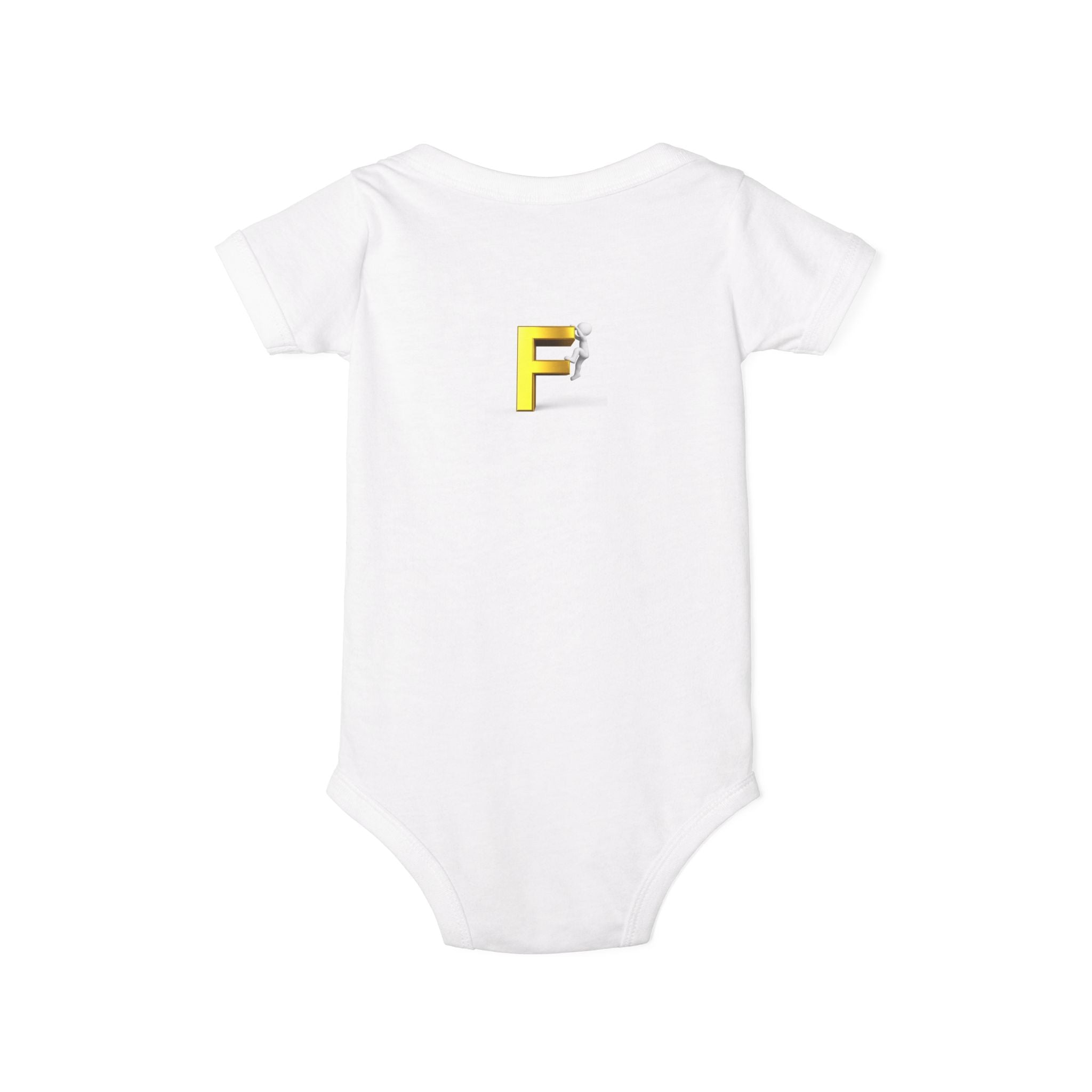Yellow Letter F Initial Infant Onesie | Baby Monogram Bodysuit