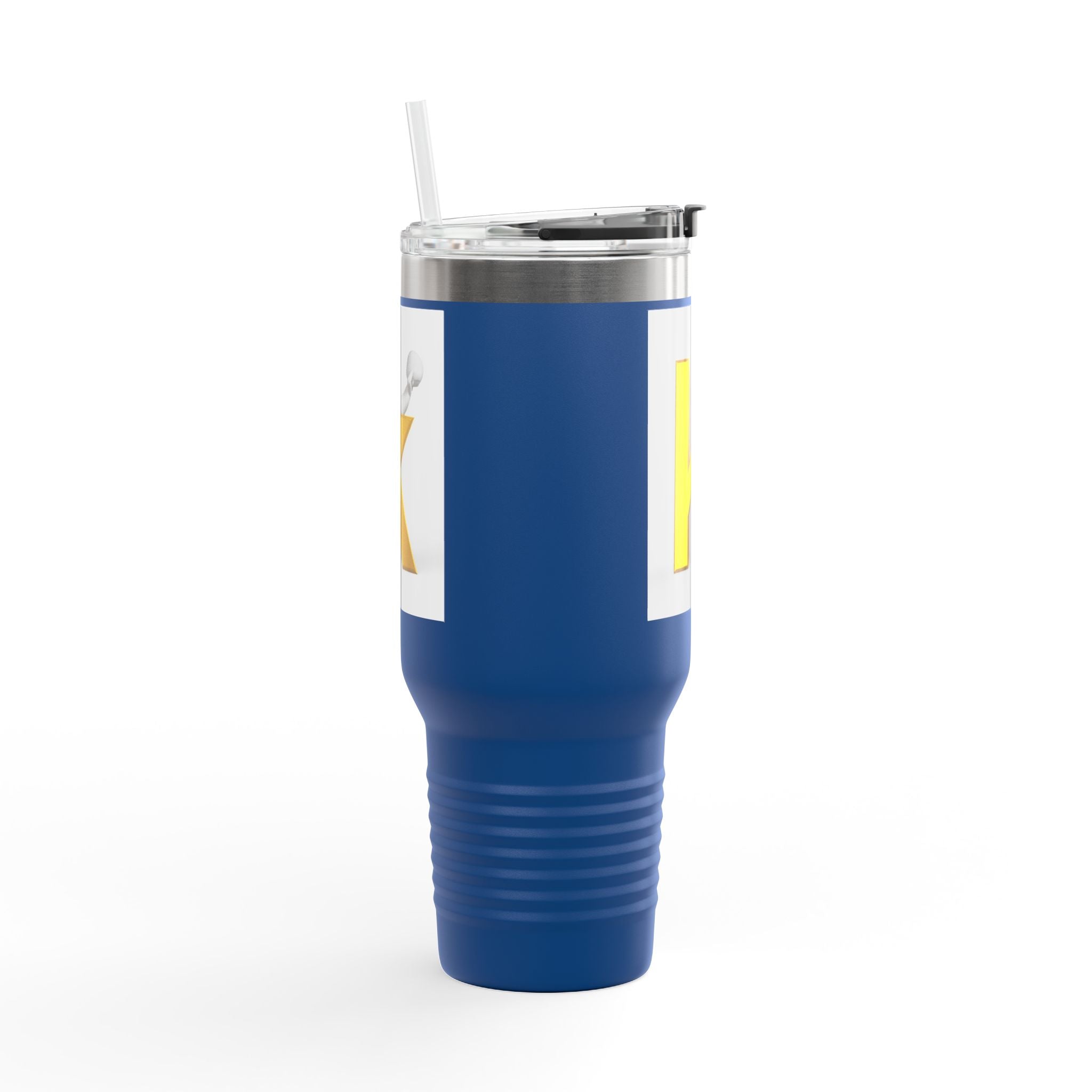 Mug de voyage initial K 3D jaune | Gobelet isotherme de 40 oz