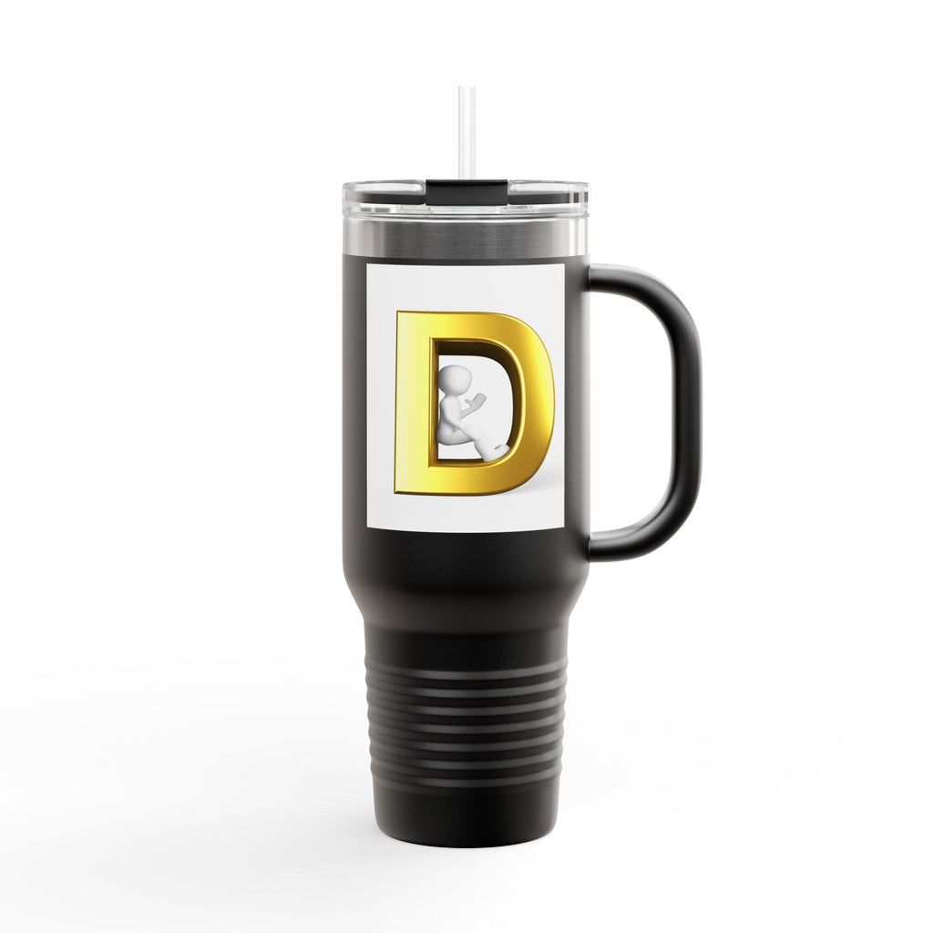 Gold D Monogram Travel Mug | 40oz Insulated Tumbler
