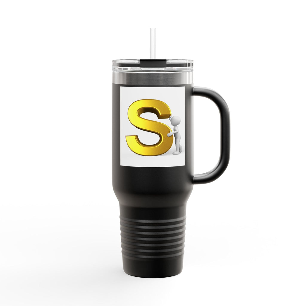 Large Gold Letter S monogram | Travel Mug