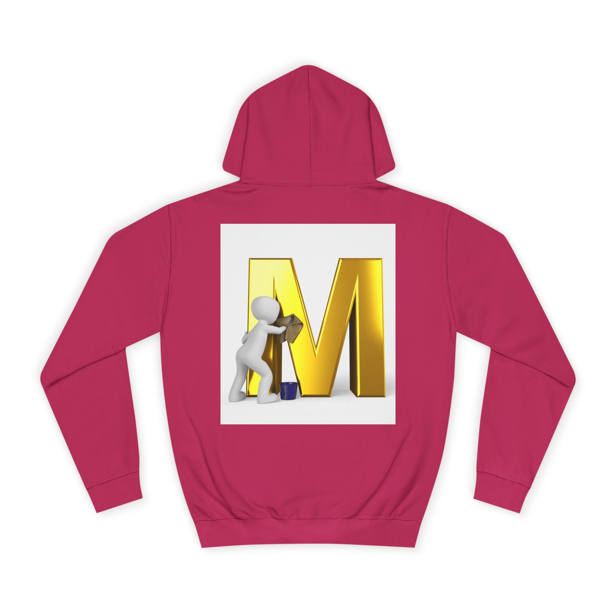 Gold Letter M with Figure Hoodie | Monogram Initial M Sweatshirt