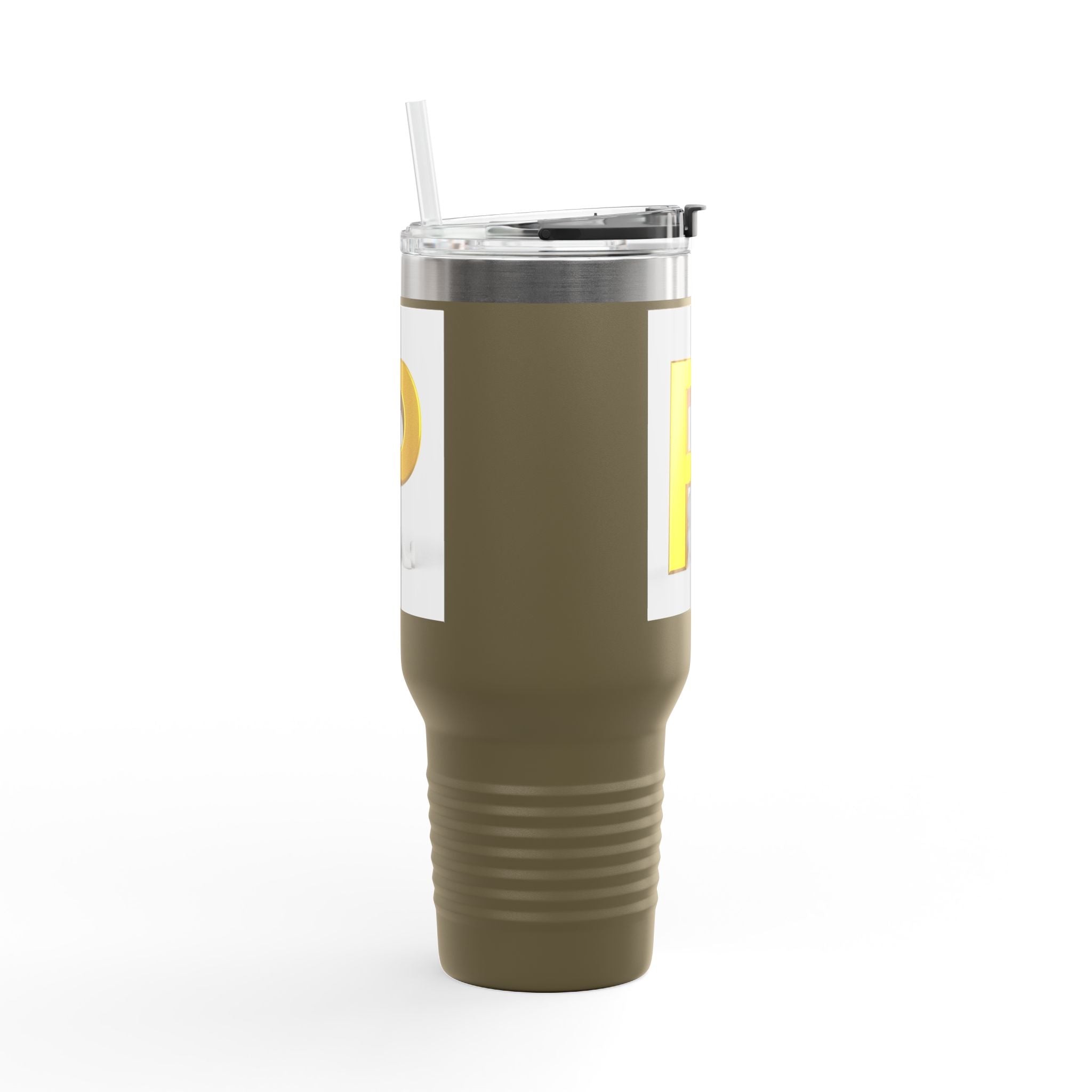 Mug de voyage monogramme lettre P dorée | Gobelet isotherme 40oz