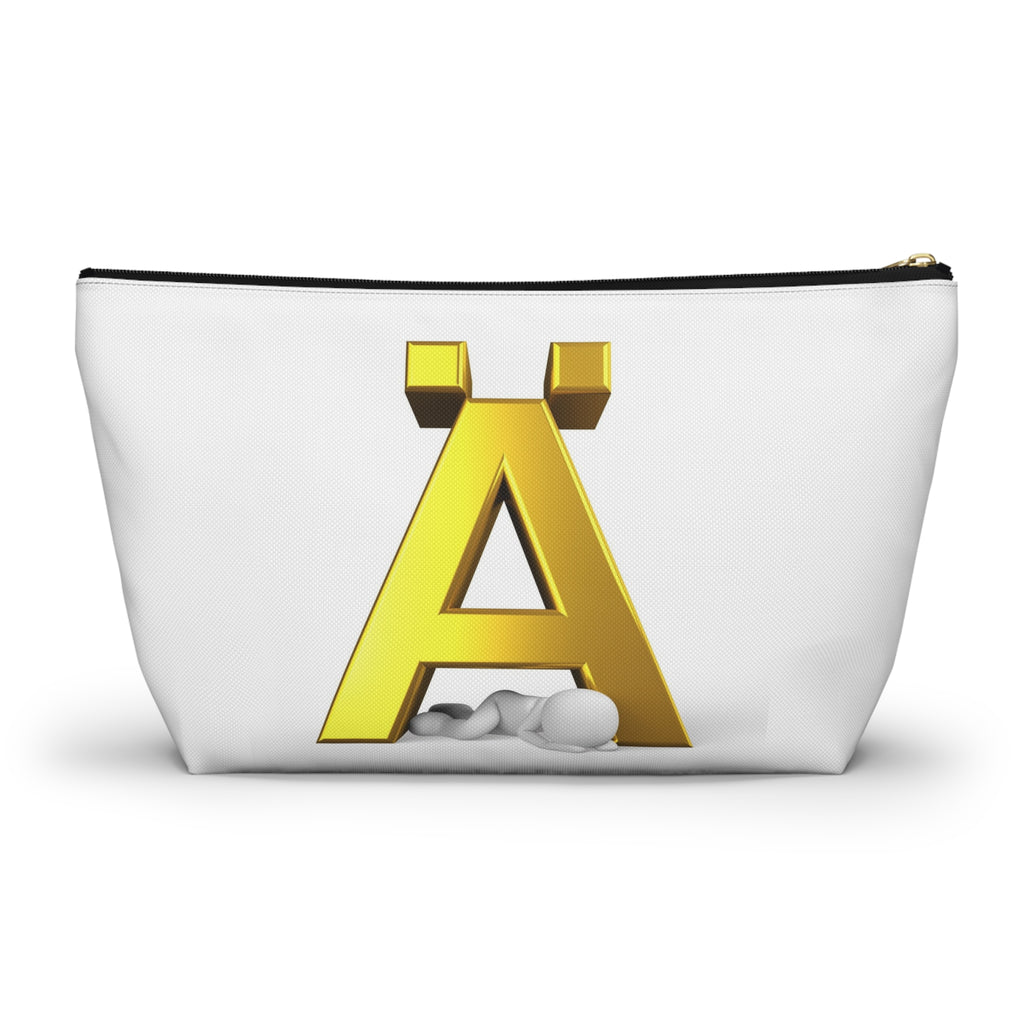 Gold Letter Ä Accessory Pouch | Monogram Initial Cosmetic Bag