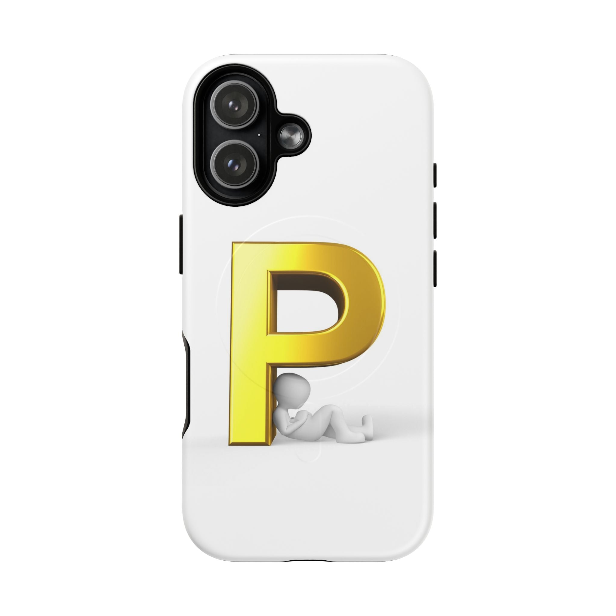 Coque de Téléphone Monogramme Lettre P Dorée | Coque Magnétique Robuste