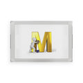 Gold Letter M with Figure Acrylic Serving Tray | Personalized Monogram Decor