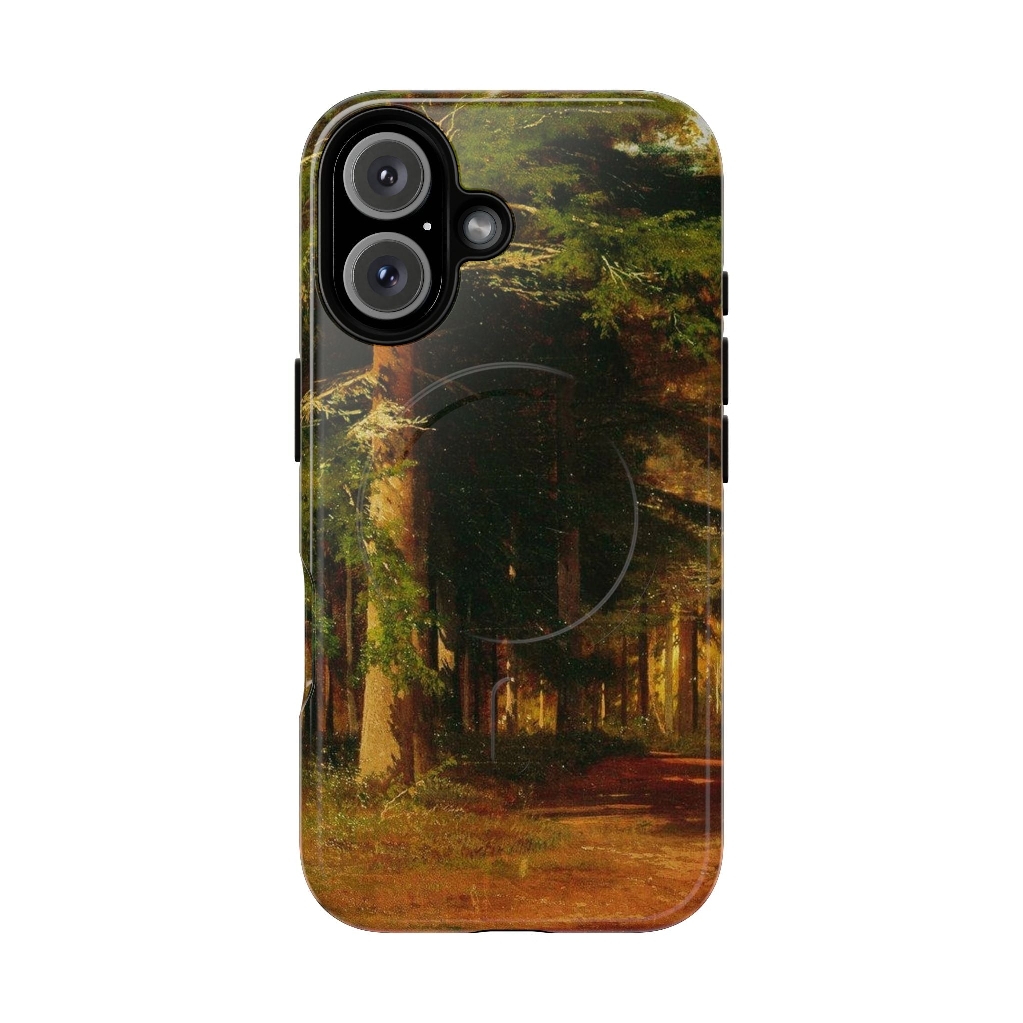 Coque de téléphone Chemin forestier d'automne | Coque magnétique robuste, illustration de paysage d'automne
