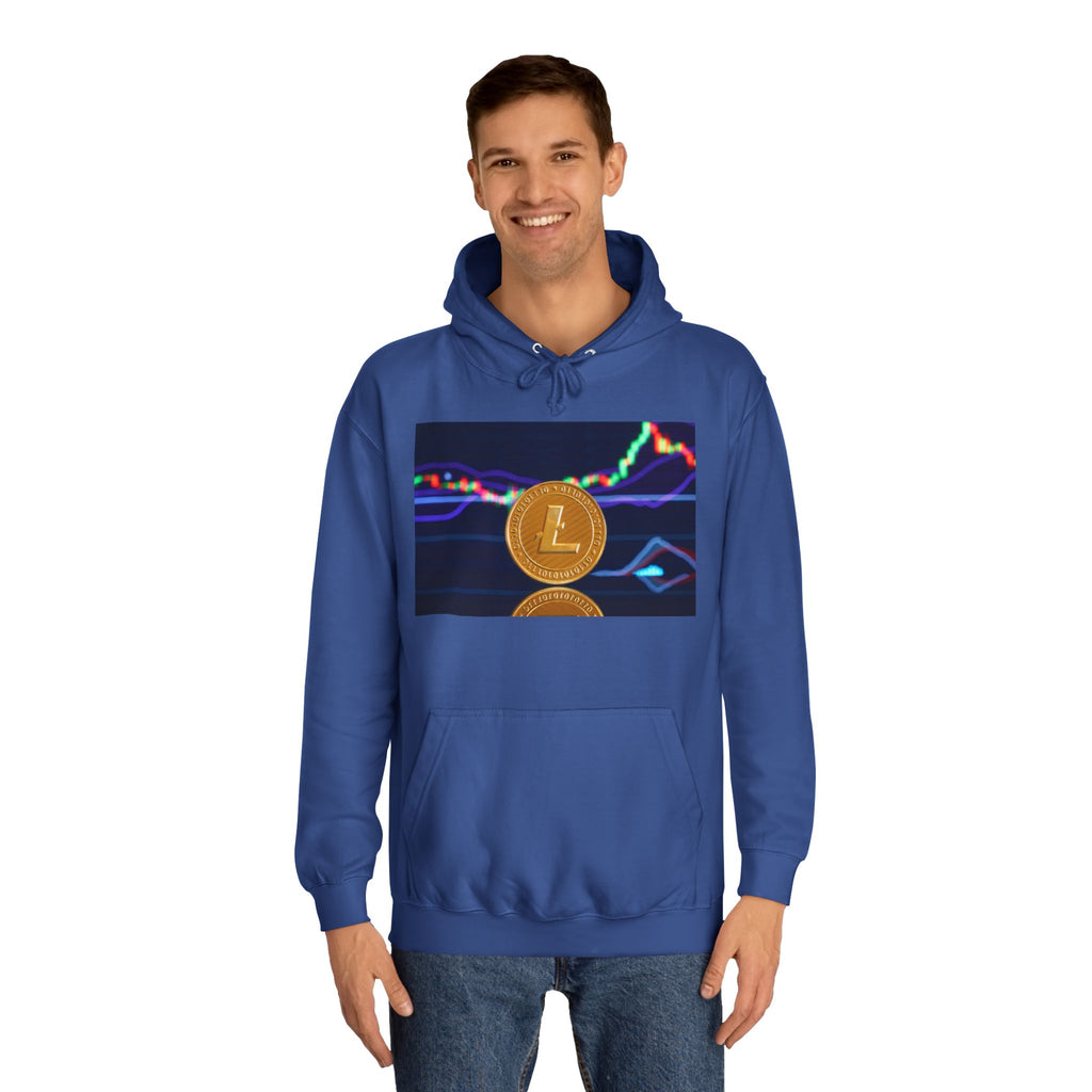 Litecoin Coin Graphic Hoodie | Crypto Chart Design, Digital Currency Apparel