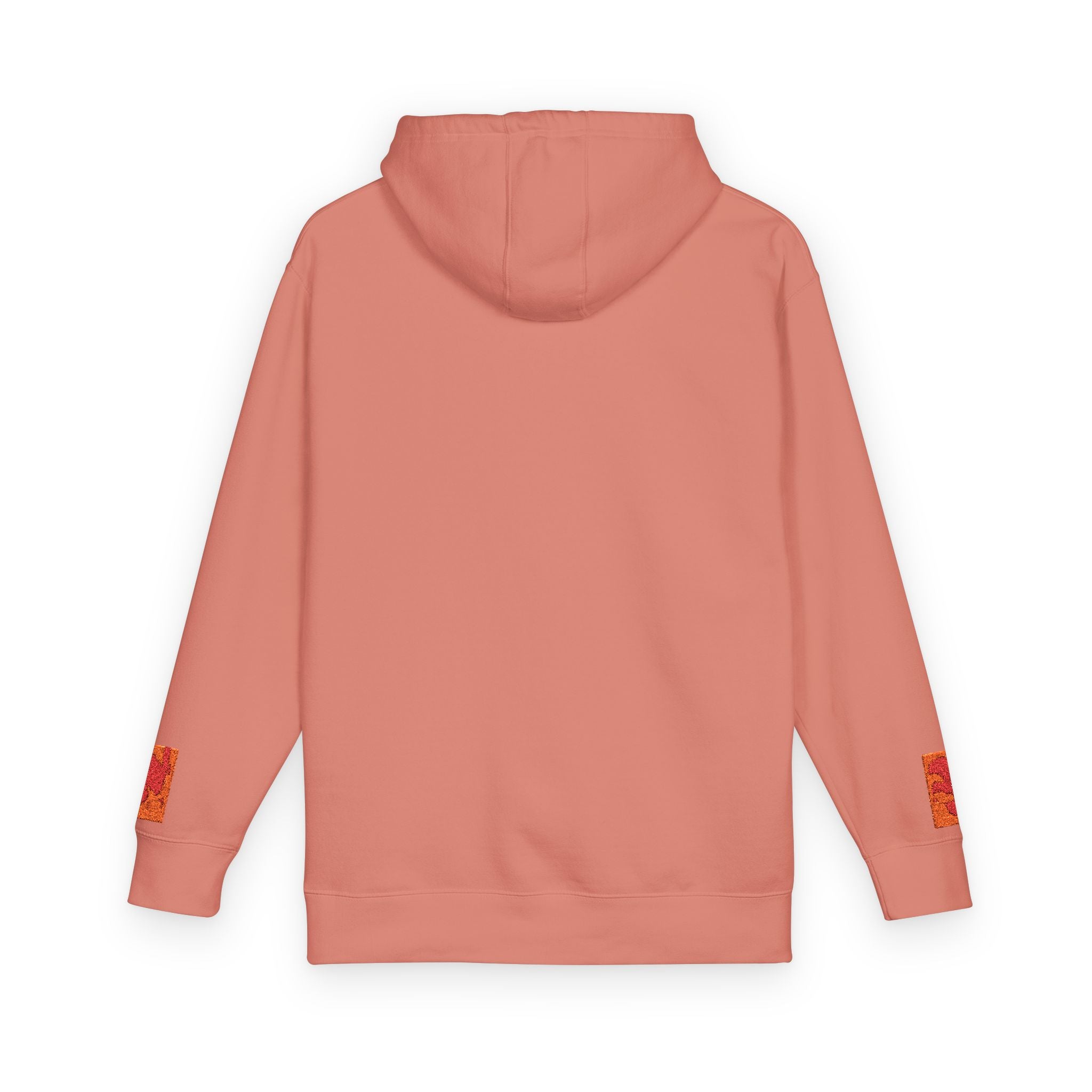 Orange Phoenix Pixel Art Hoodie | Square Chest & Sleeve Patch