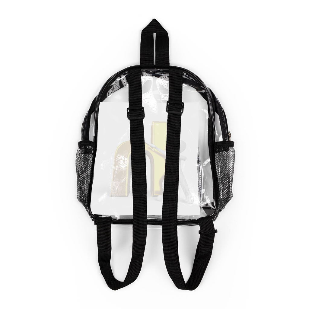 Gold Letter H Monogram Clear Stadium Backpack | Transparent School Bag