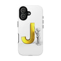 Gold Letter J with Painter Figure Phone Case | Tough Magnetic Case