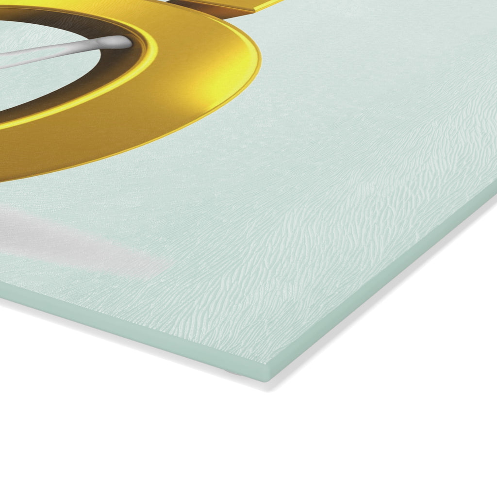Gold Letter Ö Figure Glass Cutting Board | 3D Minimalist Kitchen Decor