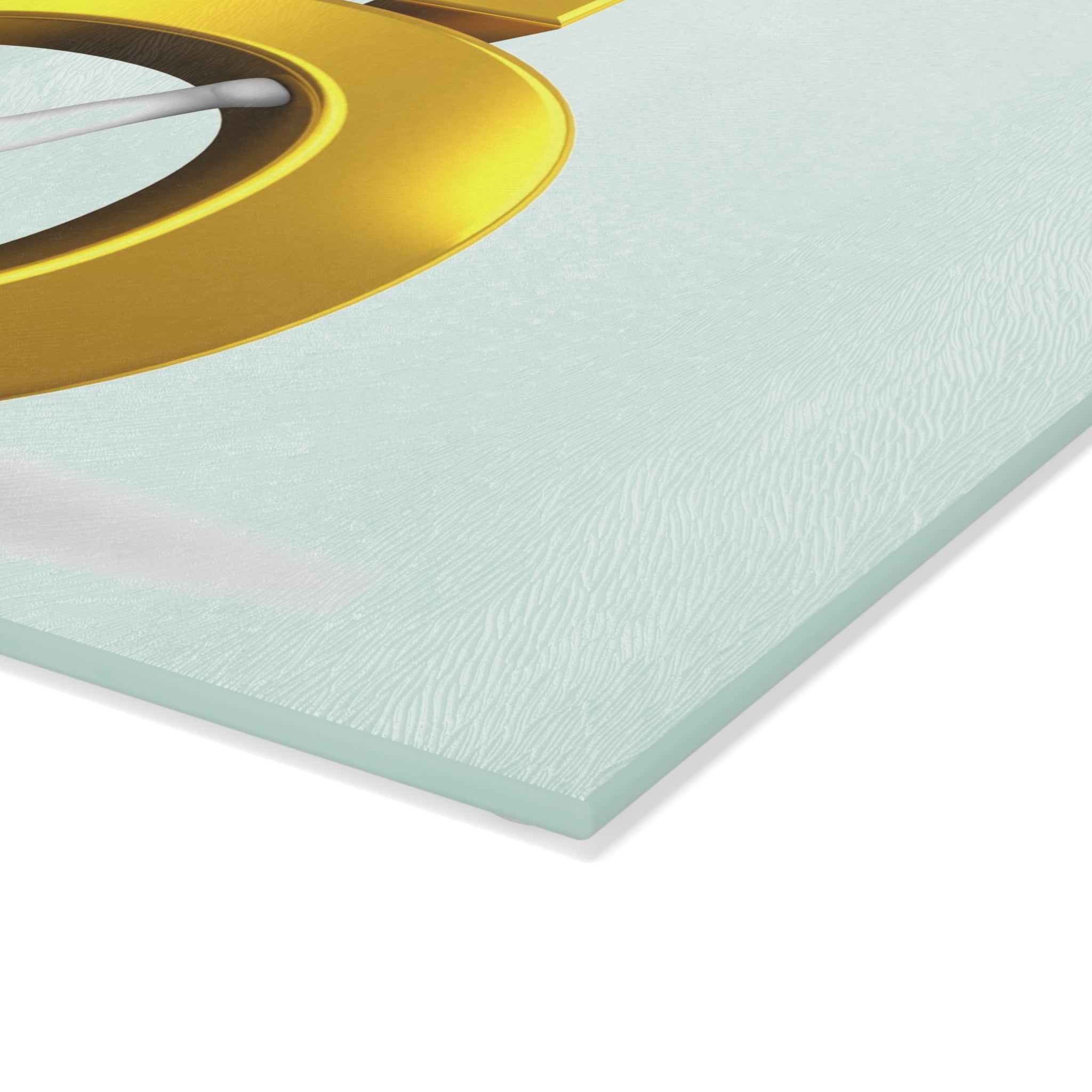 Gold Letter Ö Figure Glass Cutting Board | 3D Minimalist Kitchen Decor