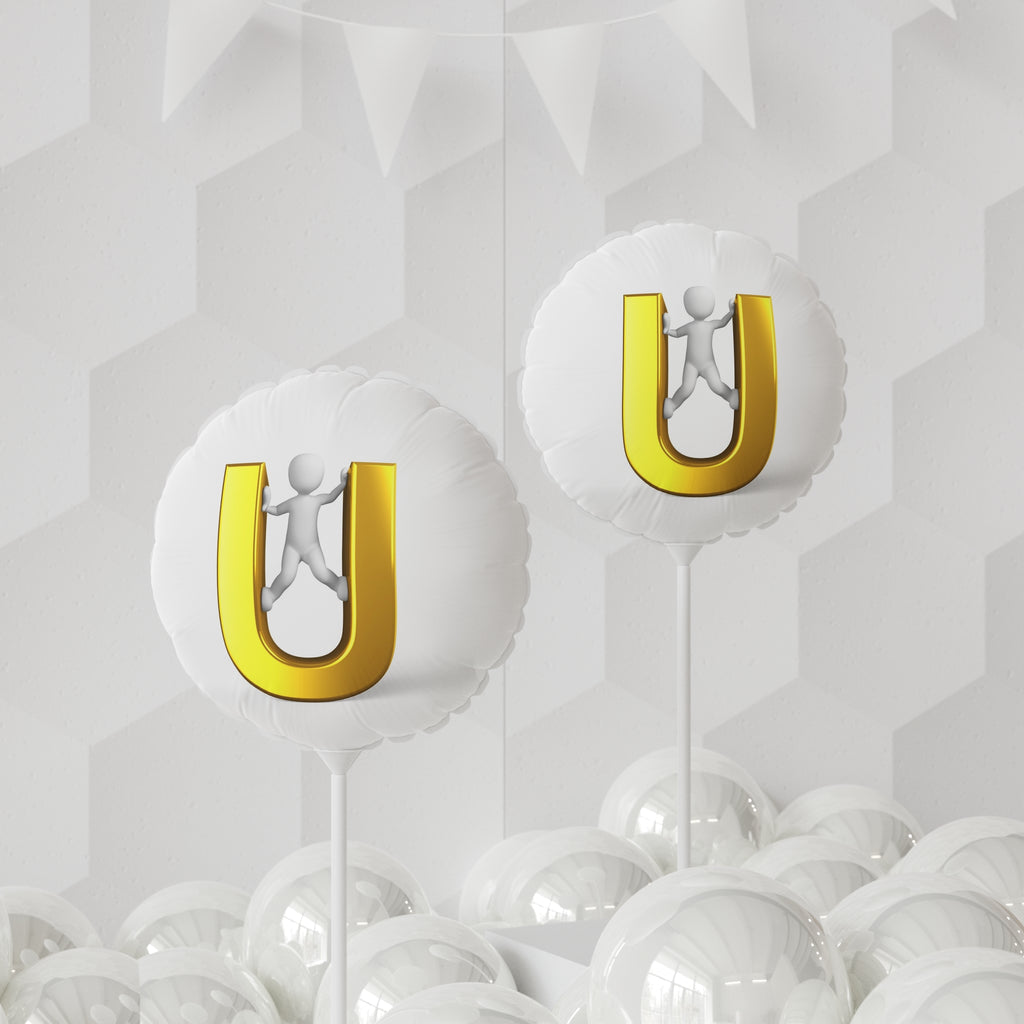 Gold Letter U Balloon 11" Round Balloon
