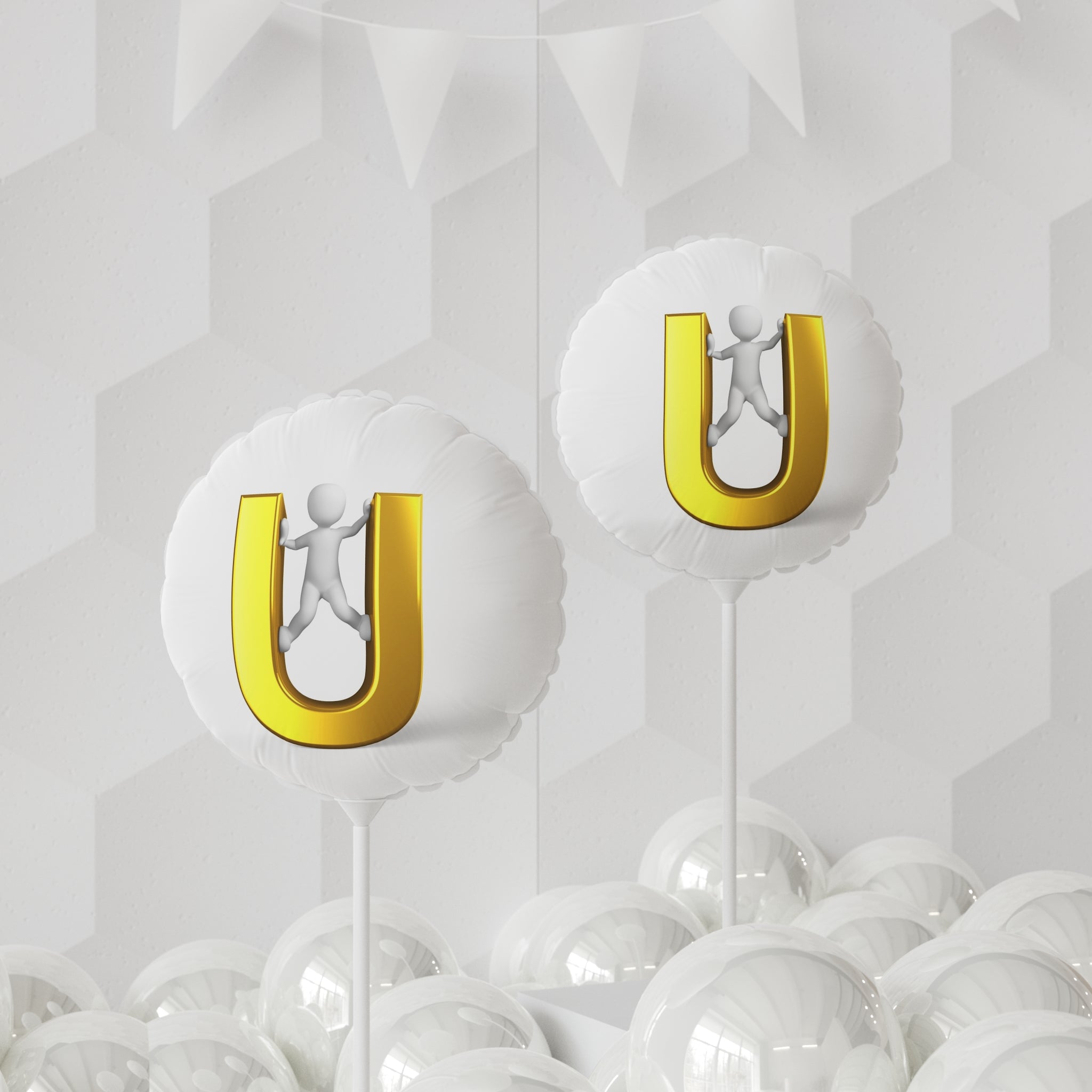 Gold Letter U Balloon 11" Round Balloon
