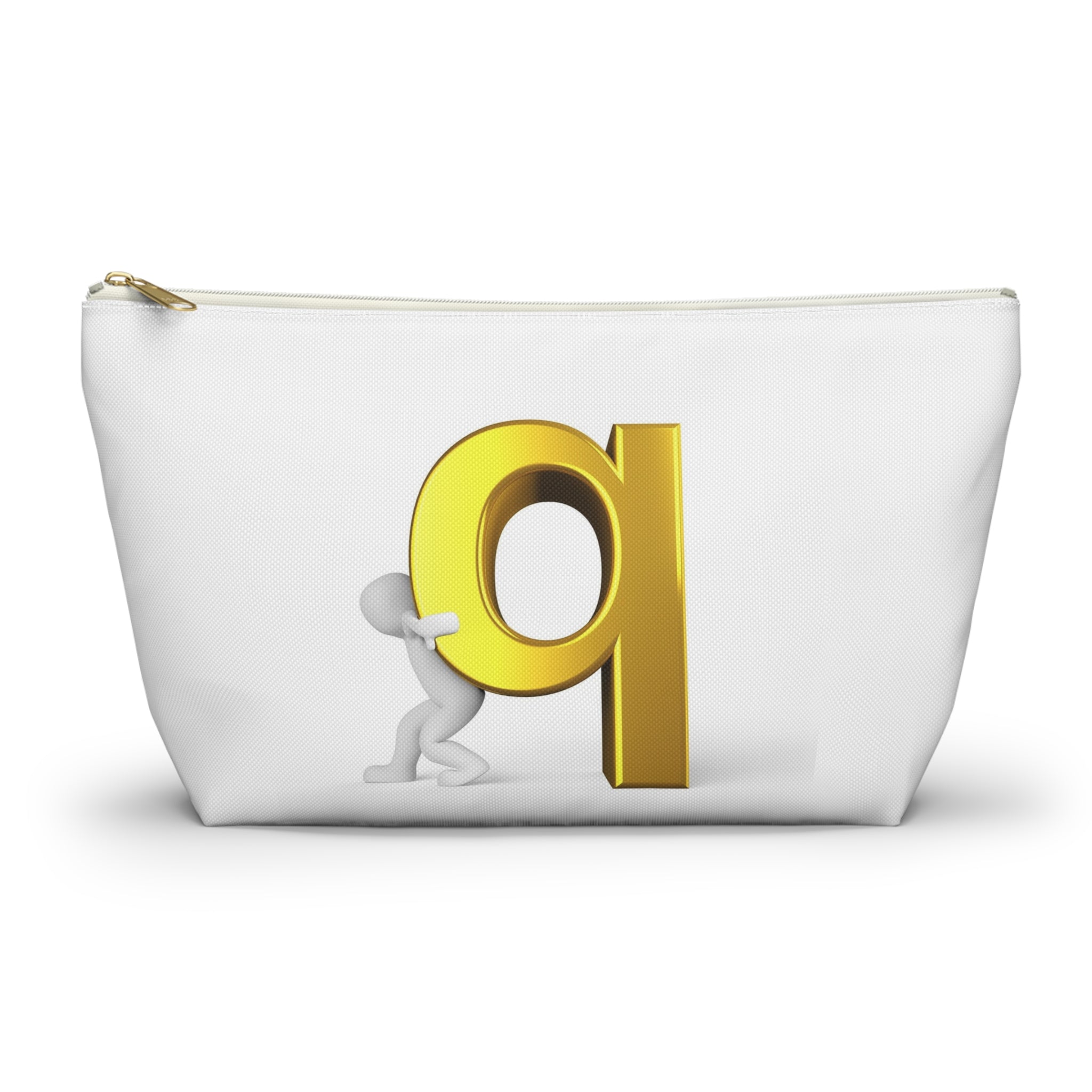 Gold Letter Q Monogram Accessory Pouch | T-Bottom Makeup Bag