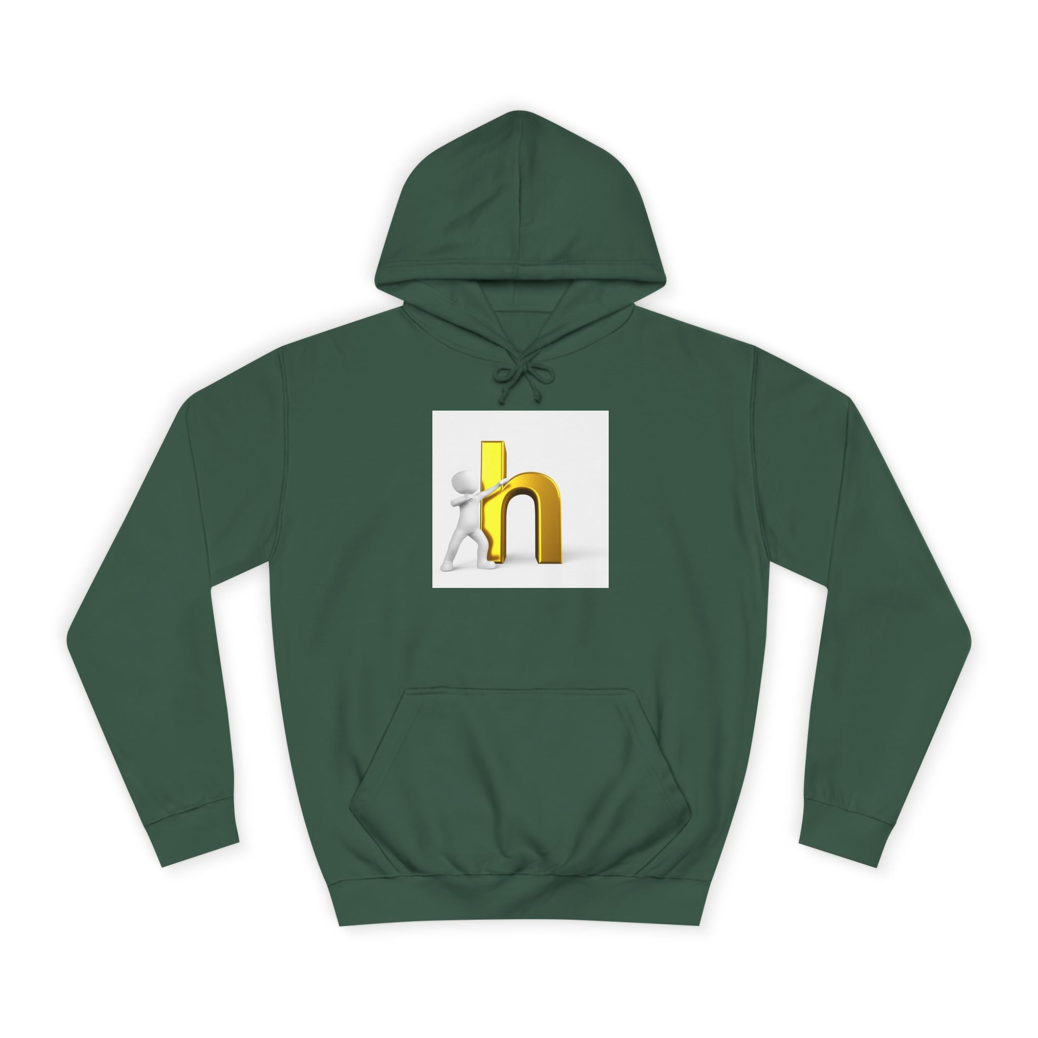 3D Gold Letter H Design Hoodie | Letterman Initial Hoodie