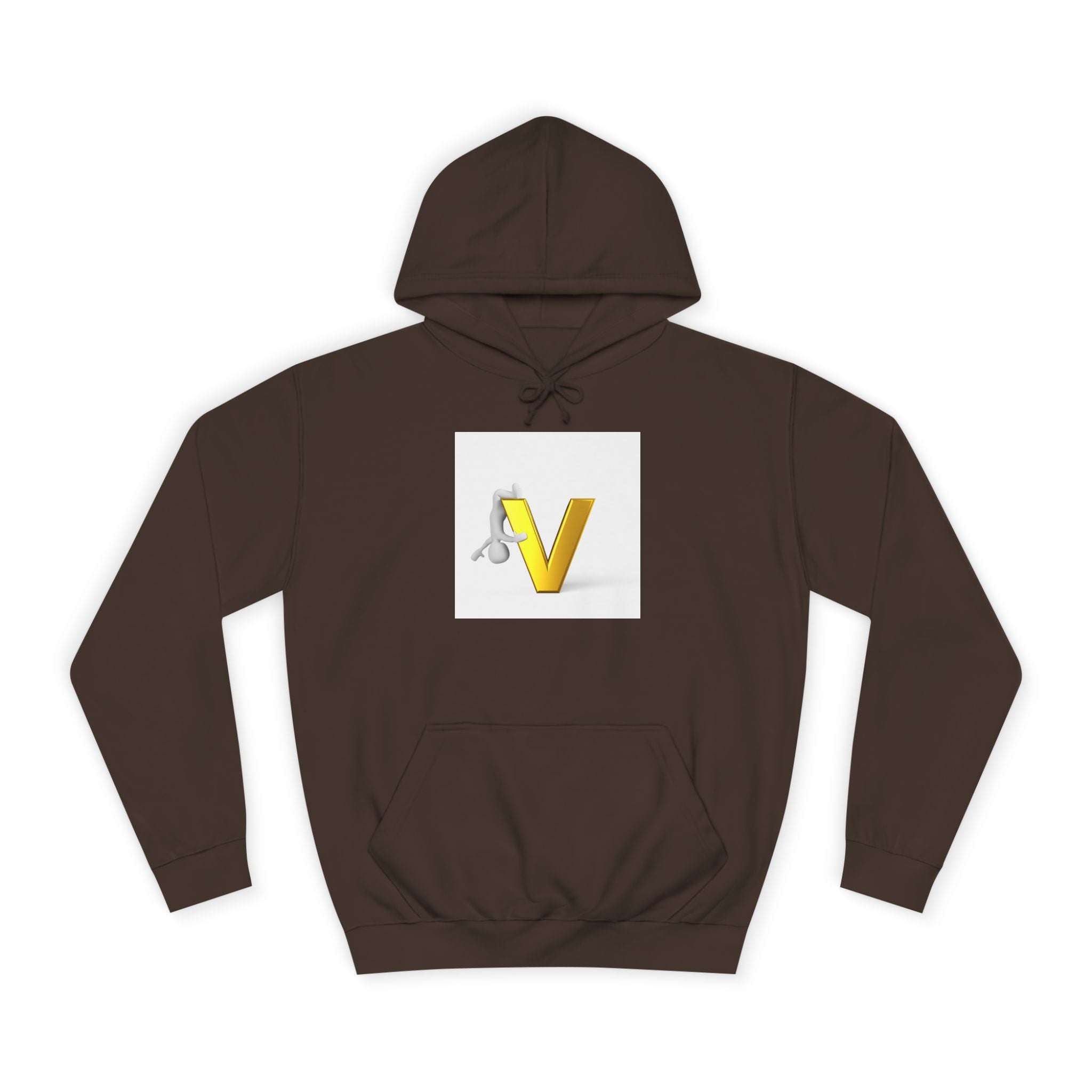 Sweat à capuche 3D lettre V dorée | Sweat initial lettre V
