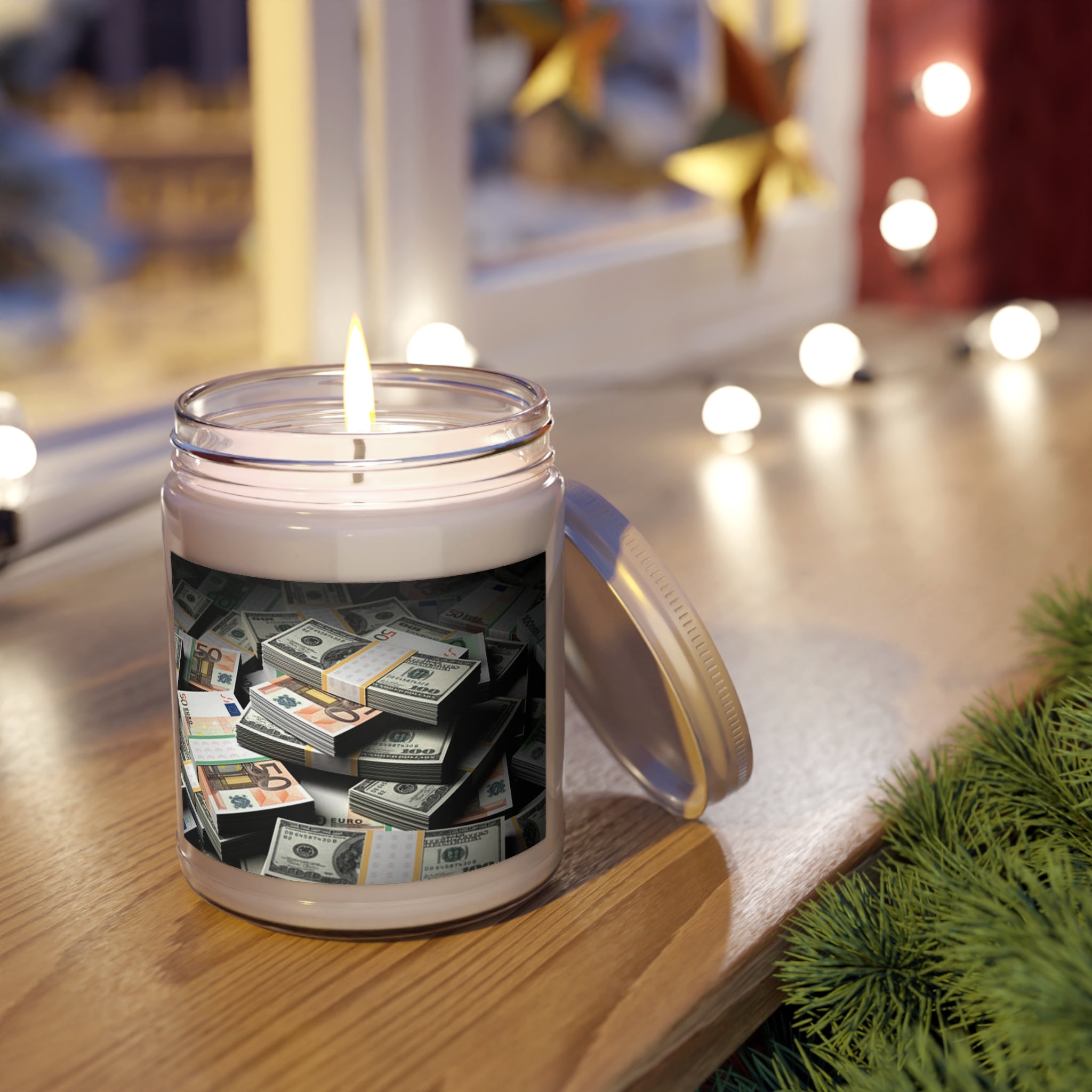 Stacks of Cash Candle 9oz Soy Candle | Money Print Jar