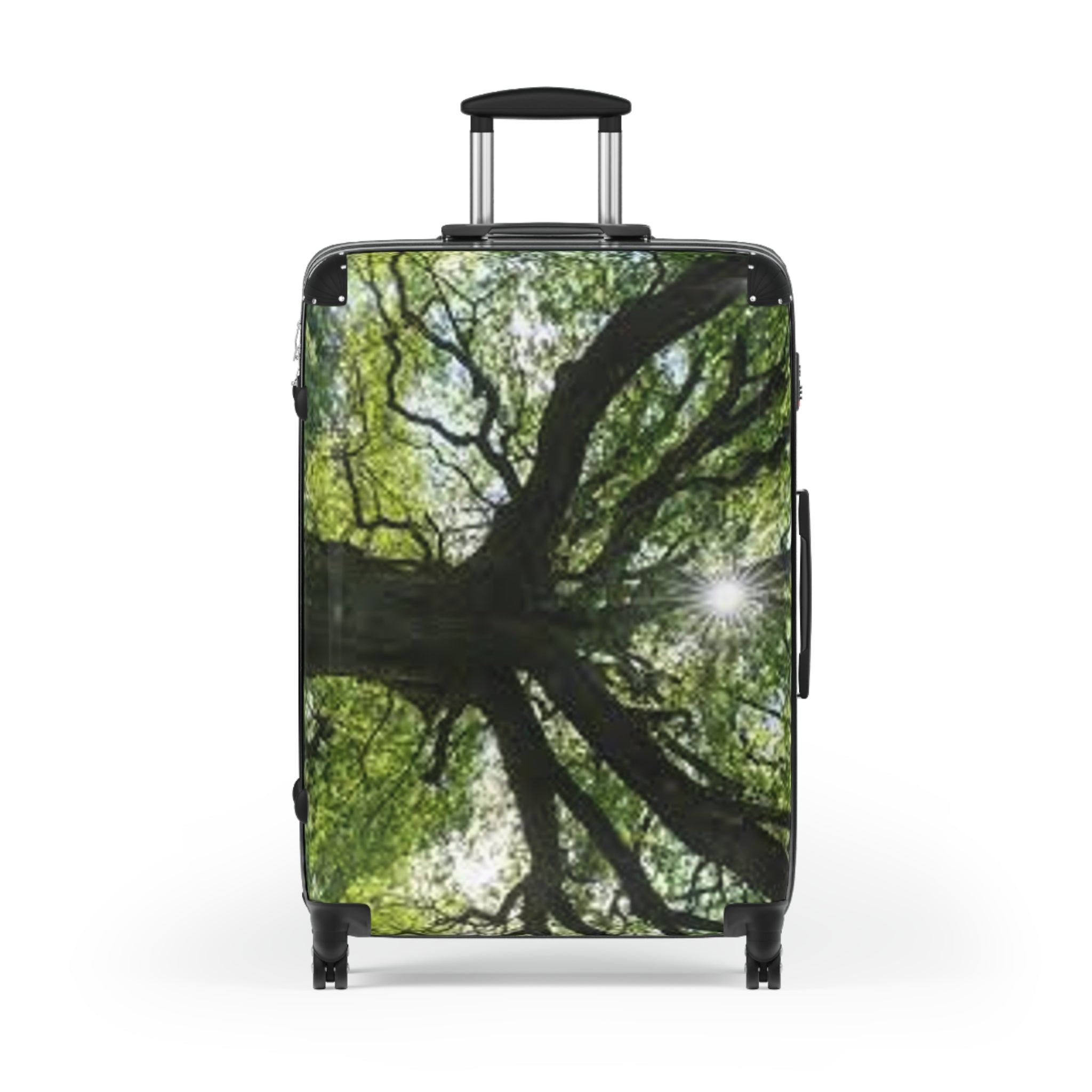 Sunlit Tree Canopy Suitcase | Nature Luggage, Forest Photography