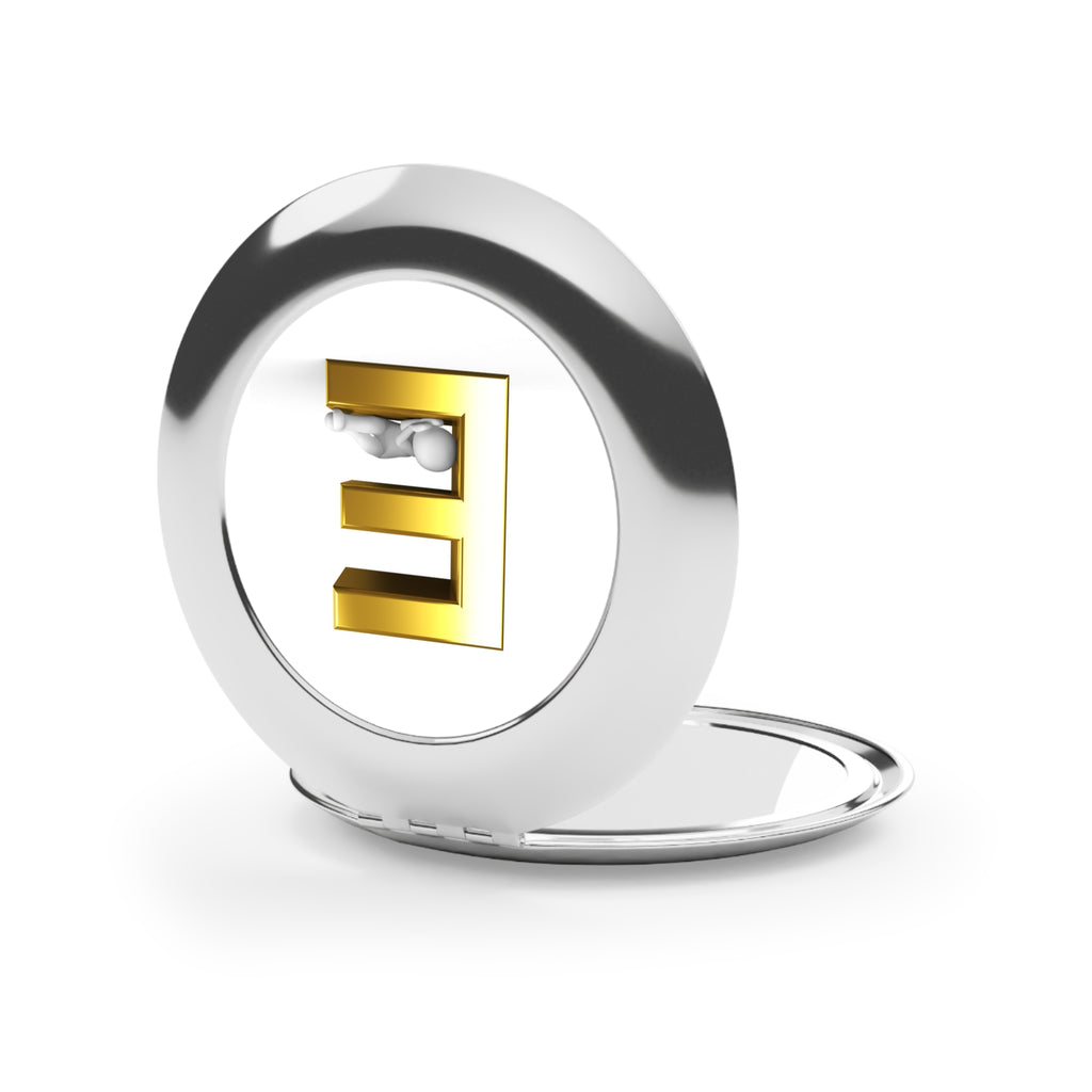 Gold Letter E monogram compact travel mirror | Pocket mirror