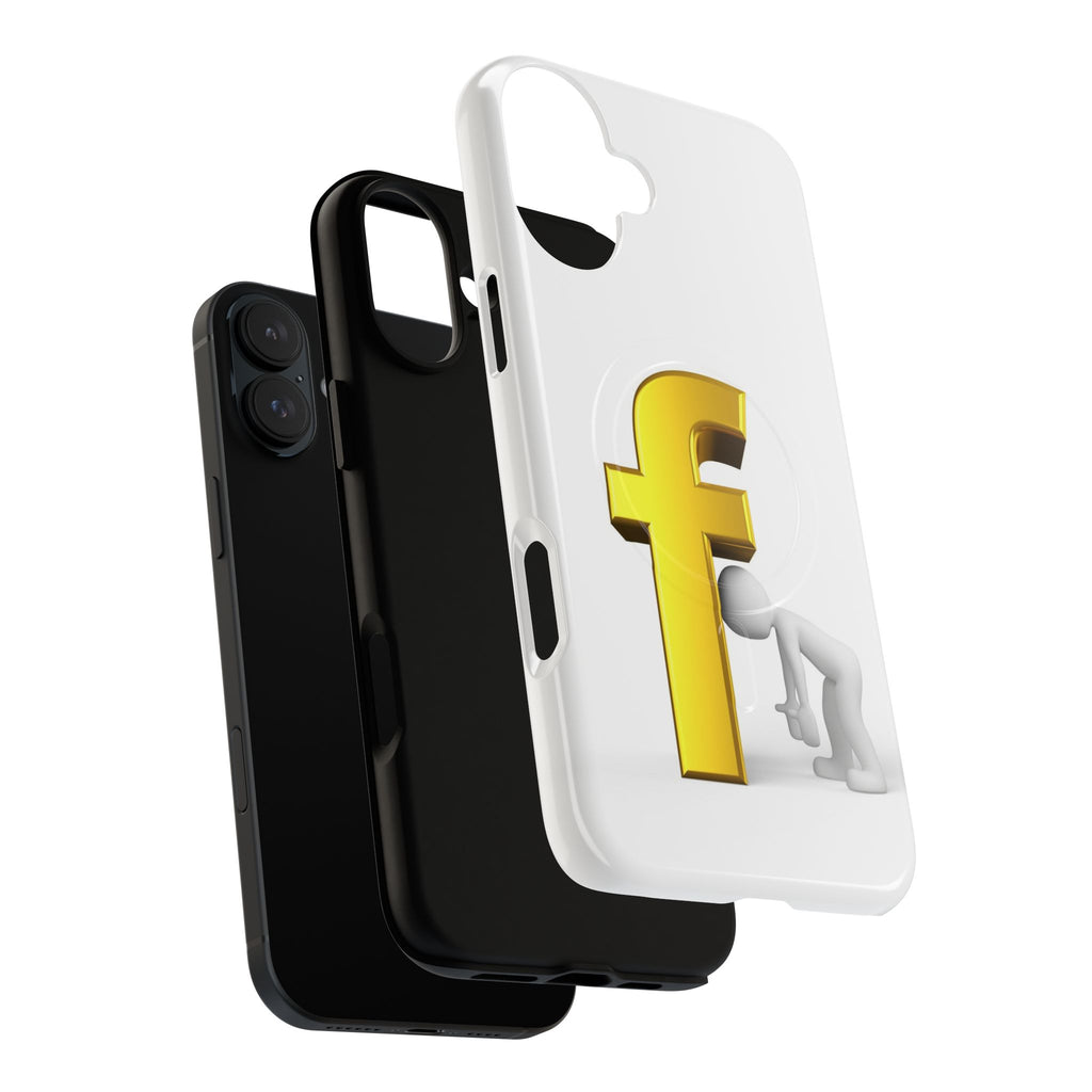 3D Gold Letter F Phone Case | Tough Magnetic Case