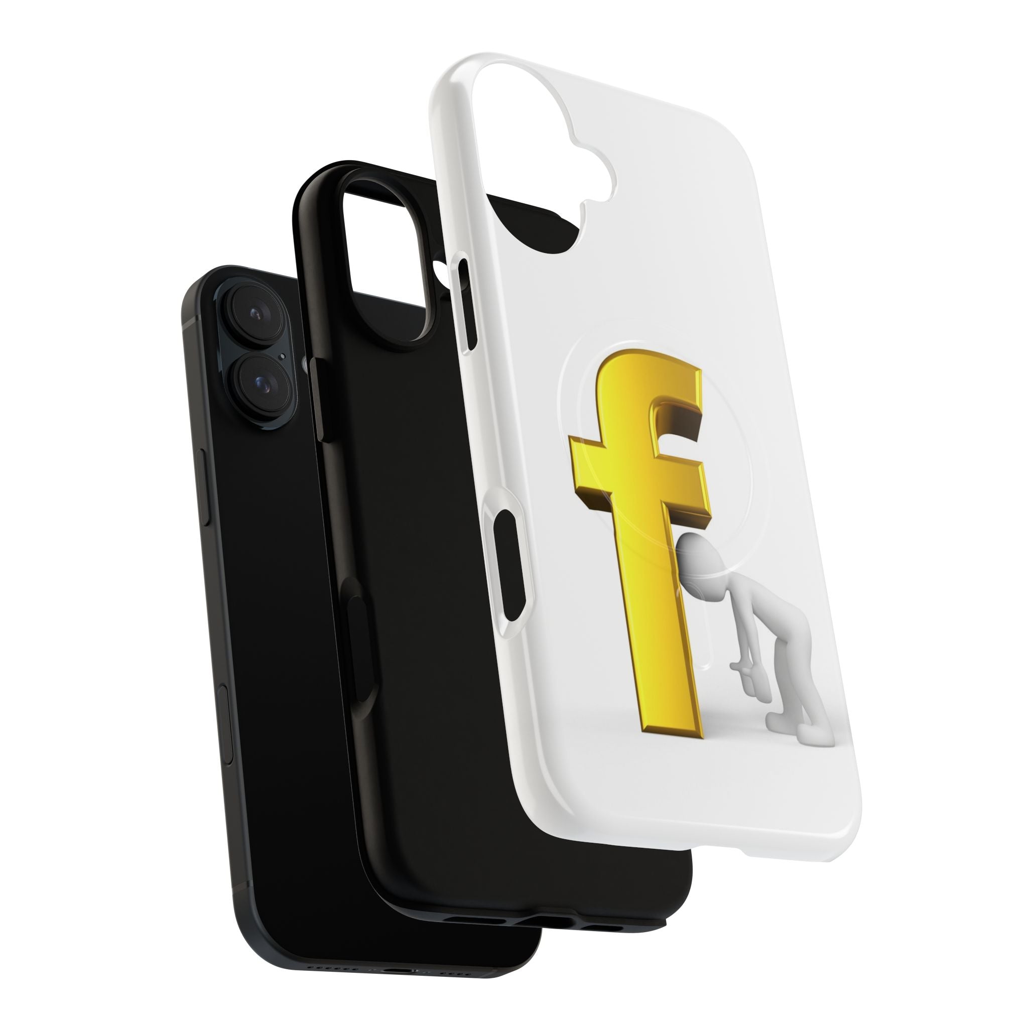 3D Gold Letter F Phone Case | Tough Magnetic Case