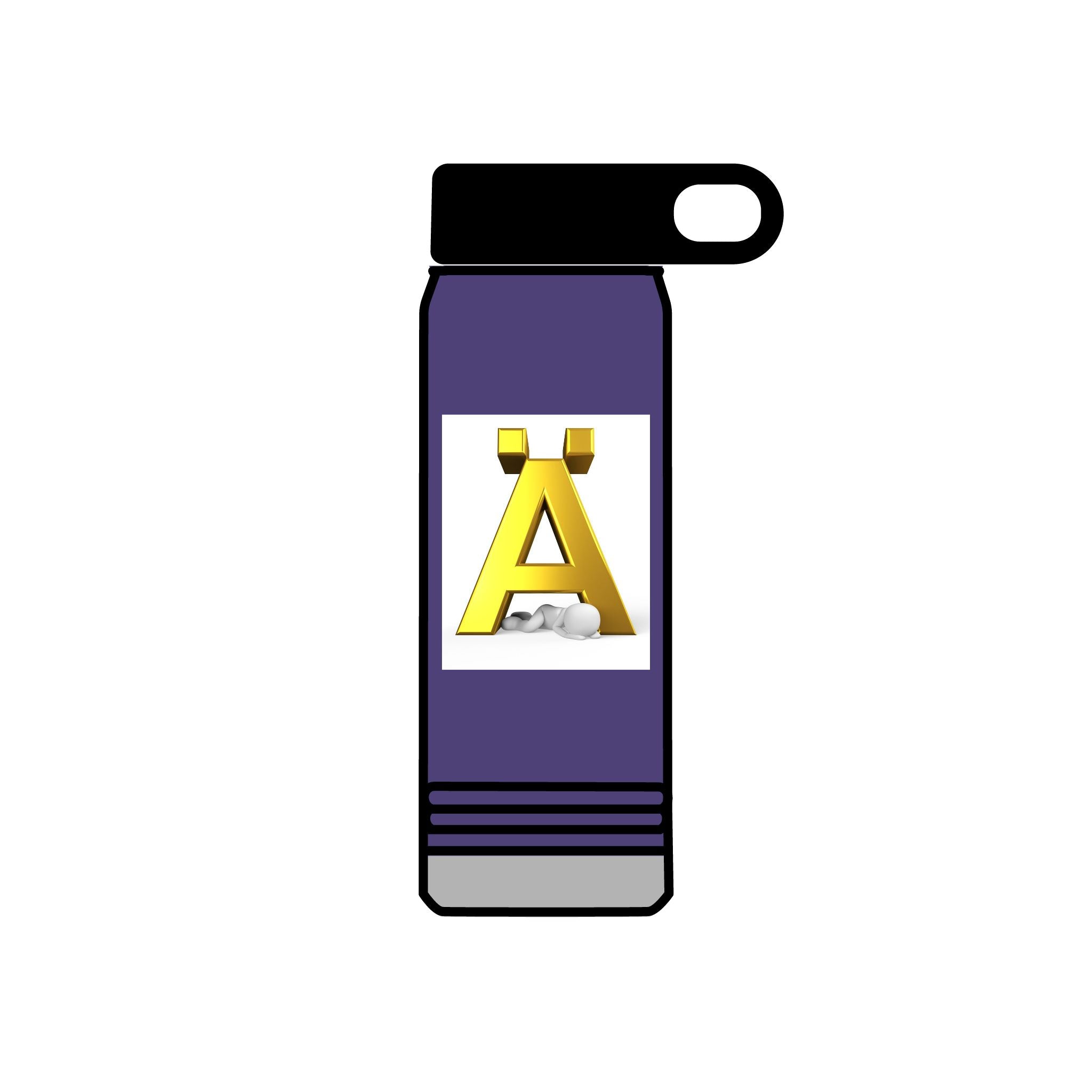 Gold Letter Ä Monogram Water Bottle | 20oz Stainless Tumbler