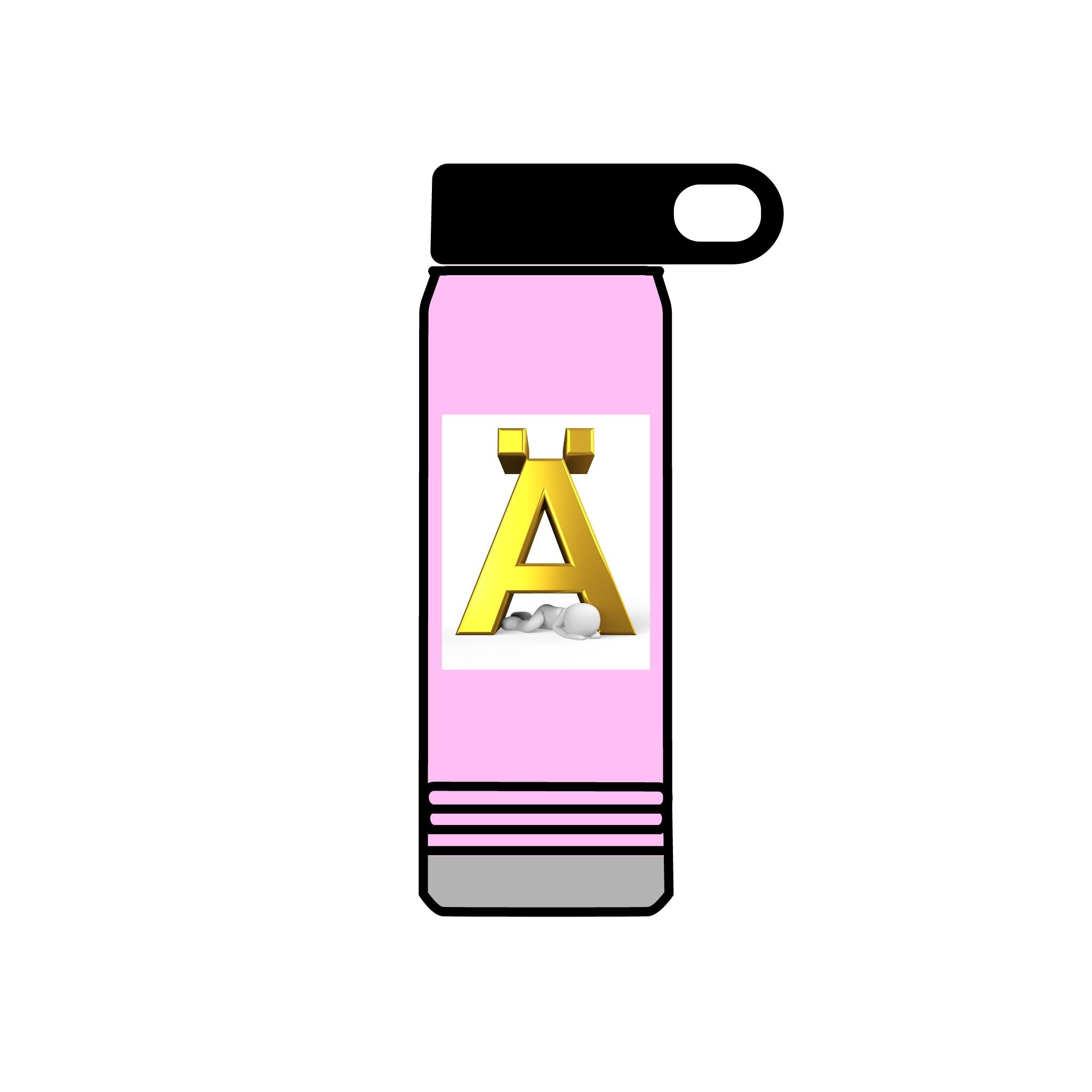 Gold Letter Ä Monogram Water Bottle | 20oz Stainless Tumbler