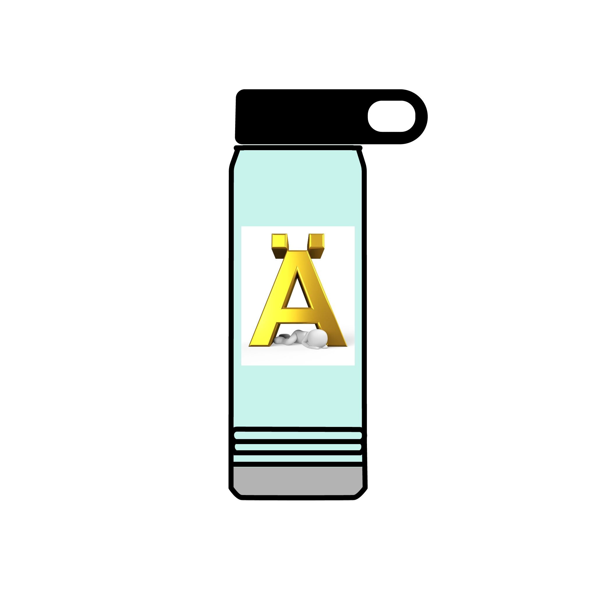 Gold Letter Ä Monogram Water Bottle | 20oz Stainless Tumbler