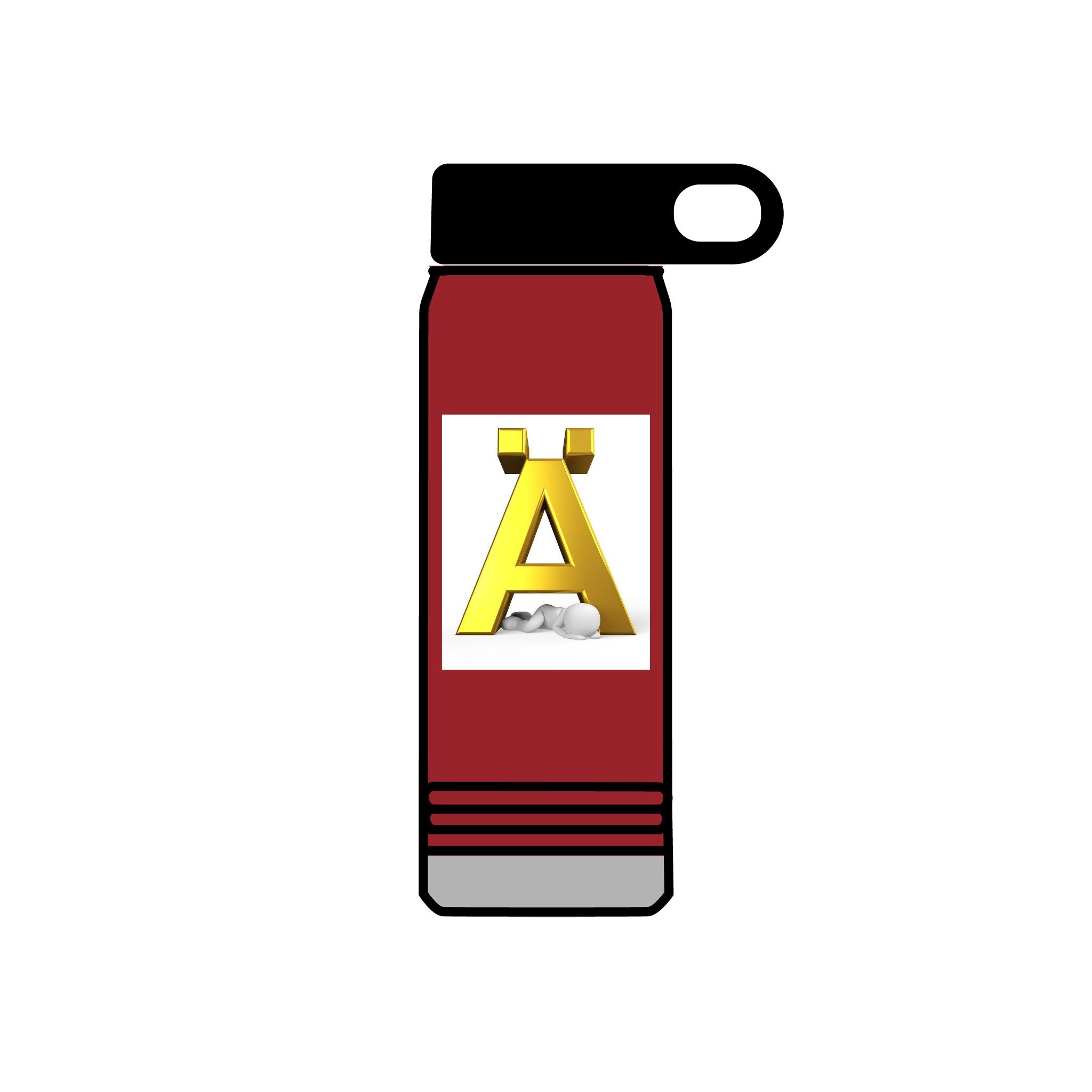 Gold Letter Ä Monogram Water Bottle | 20oz Stainless Tumbler