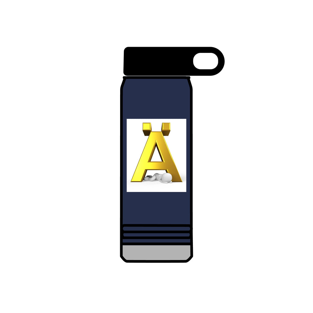 Gold Letter Ä Monogram Water Bottle | 20oz Stainless Tumbler