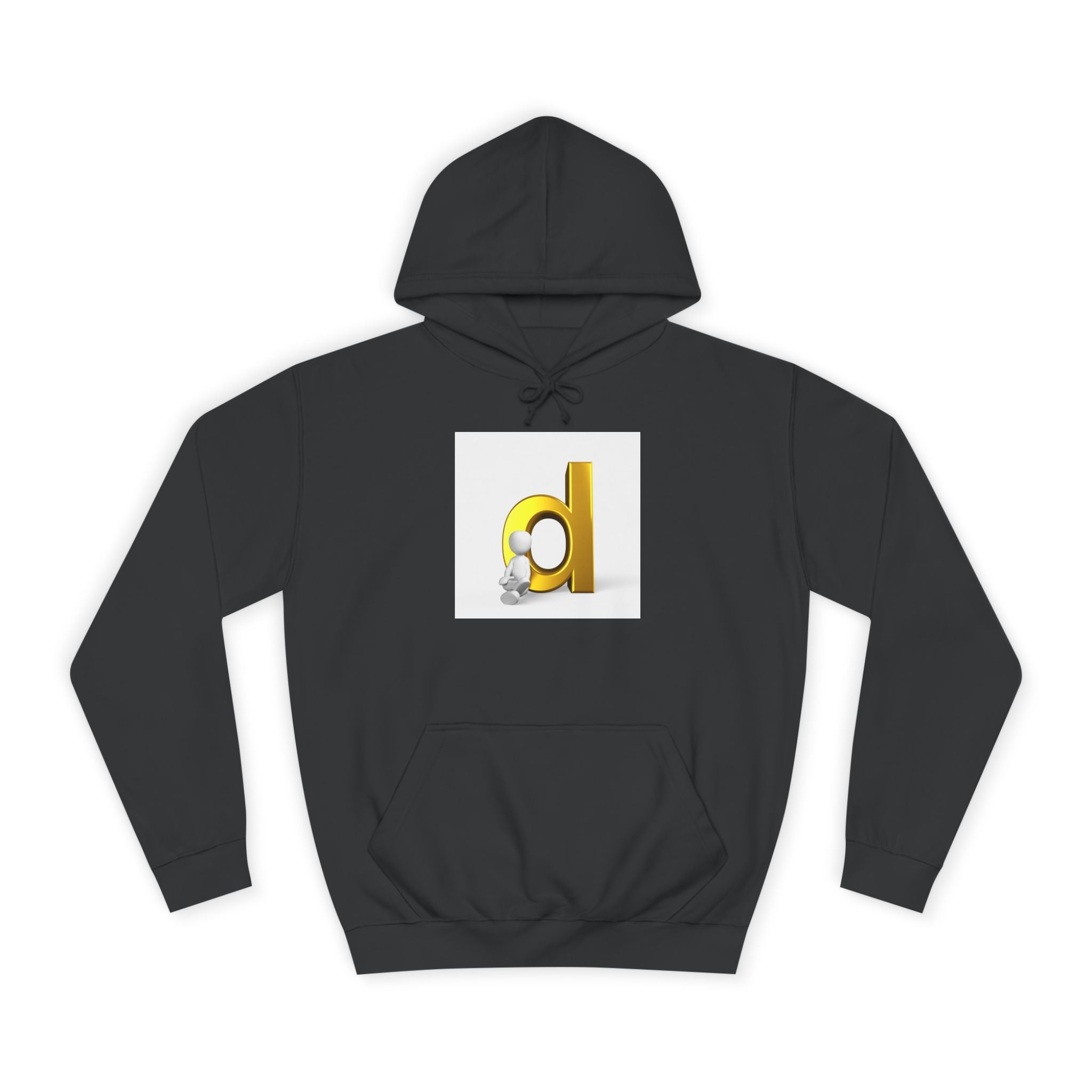 3D Gold Letter D Hoodie | Minimal Monogram Initial Sweatshirt