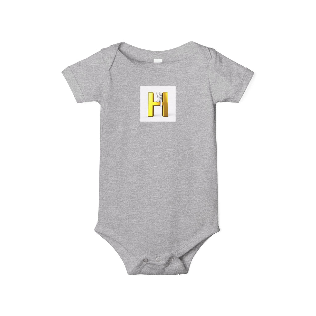 Yellow Letter H Initial Infant Onesie | Baby Monogram Bodysuit