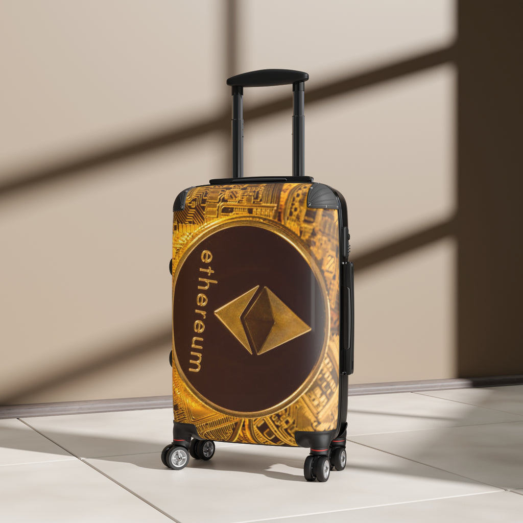 Ethereum Coin Suitcase | Crypto Logo Travel Luggage