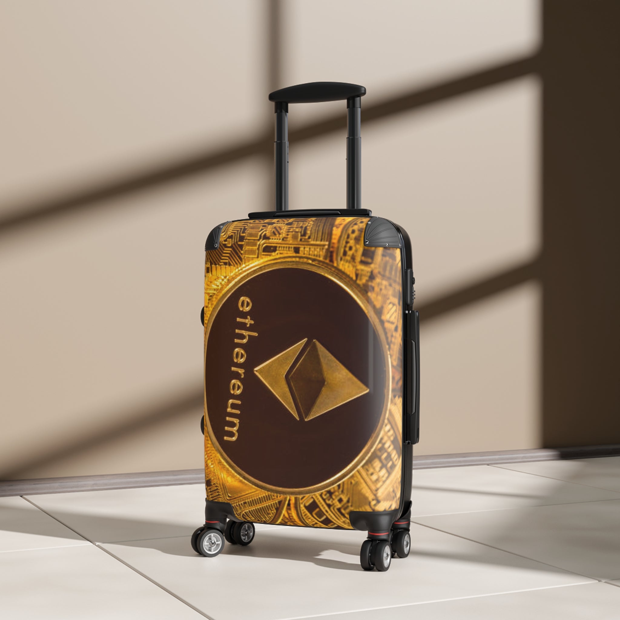 Ethereum Coin Suitcase | Crypto Logo Travel Luggage