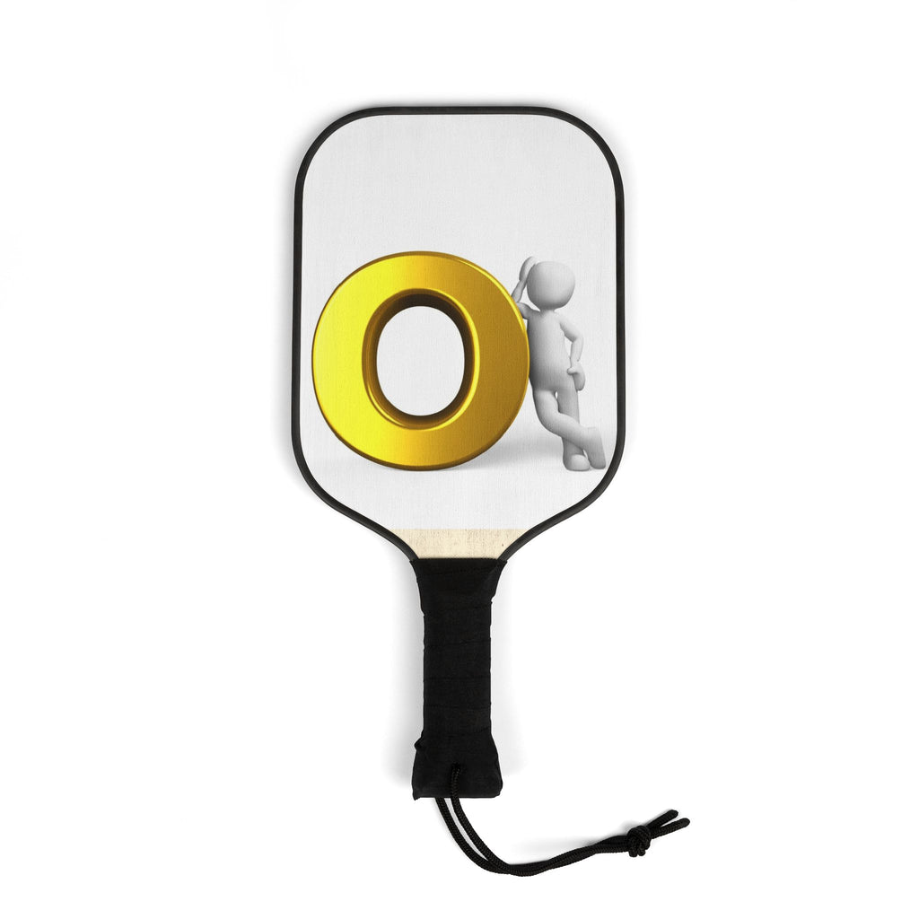 3D Gold Letter O Figure Pickleball Paddle