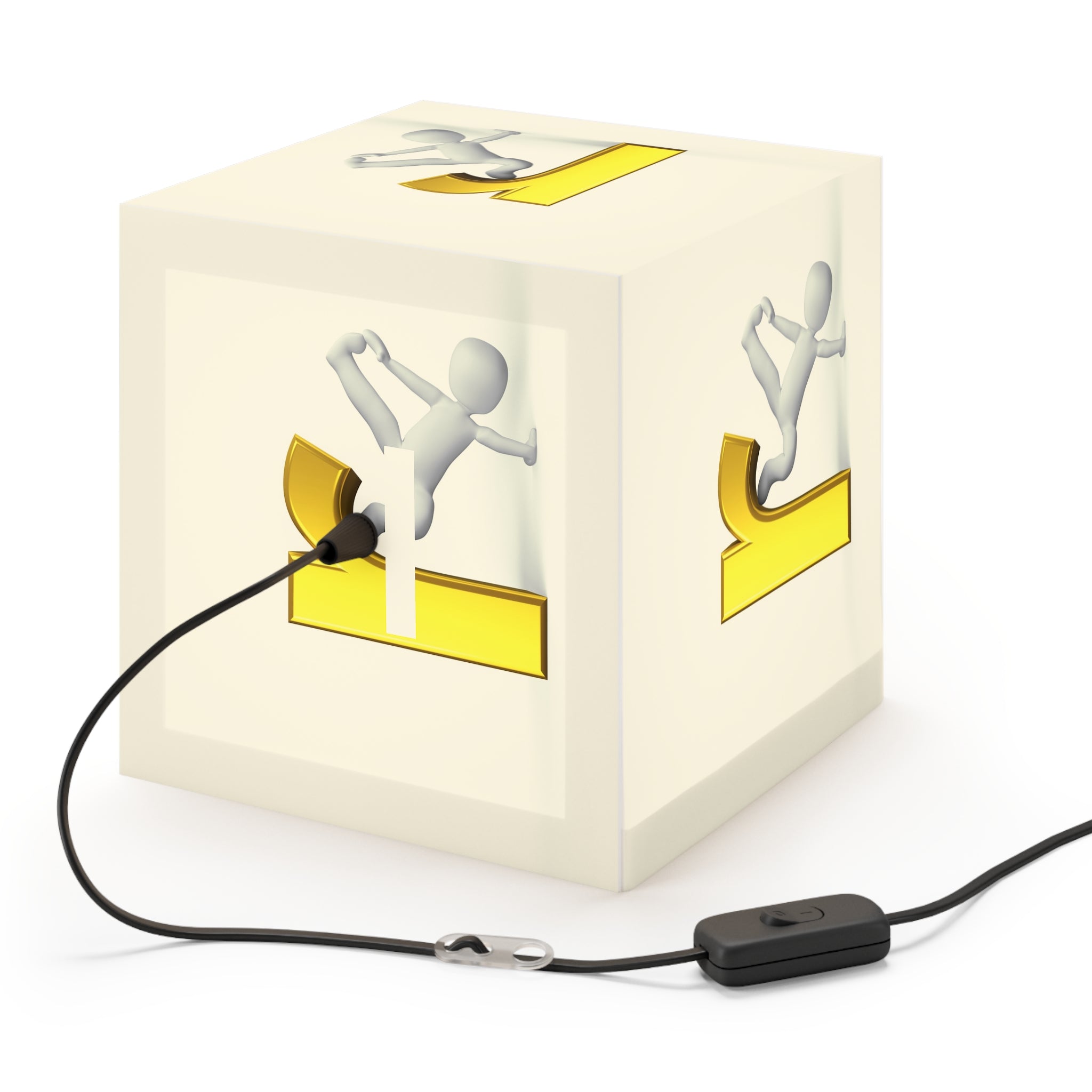 3D Gold Letter R Figure Light Cube Lamp | Alphabet Night Light