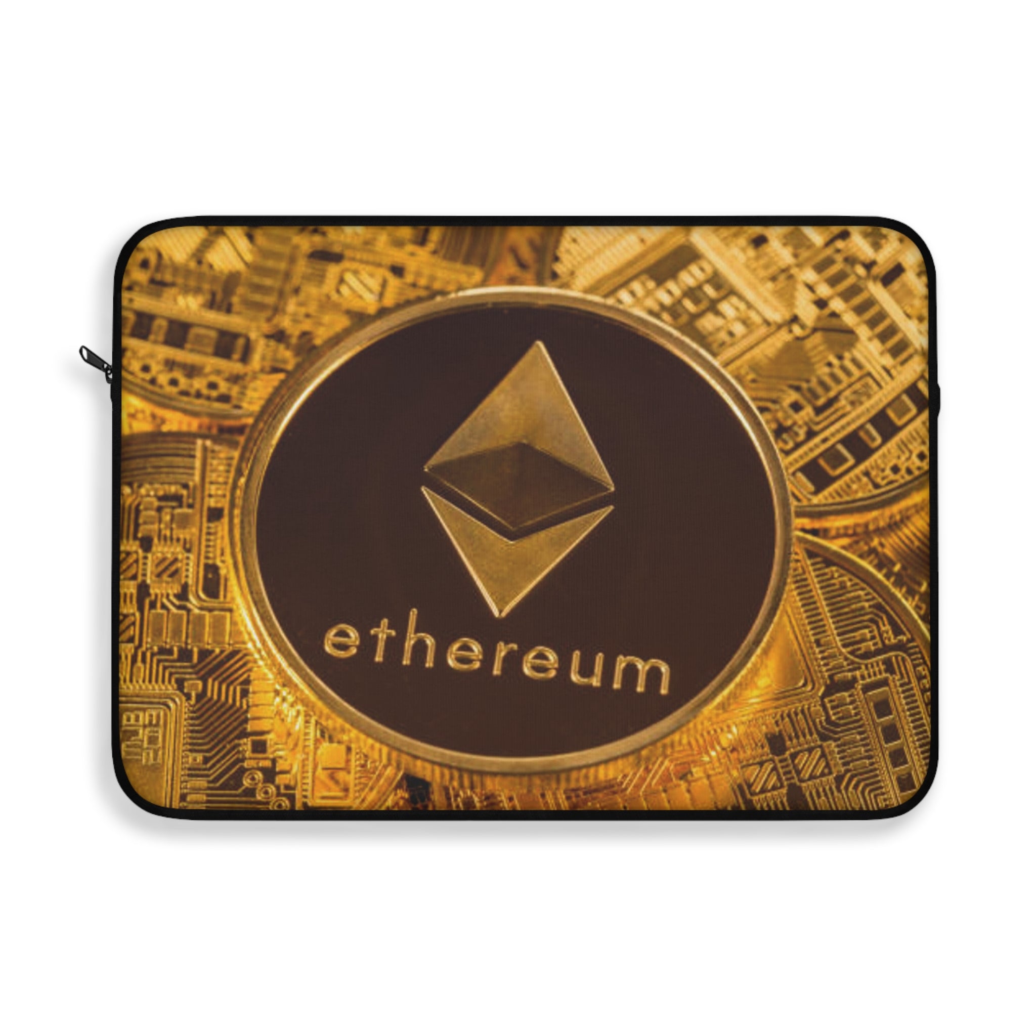 Housse d'ordinateur portable avec logo Ethereum | Motif de pièce de monnaie cryptographique