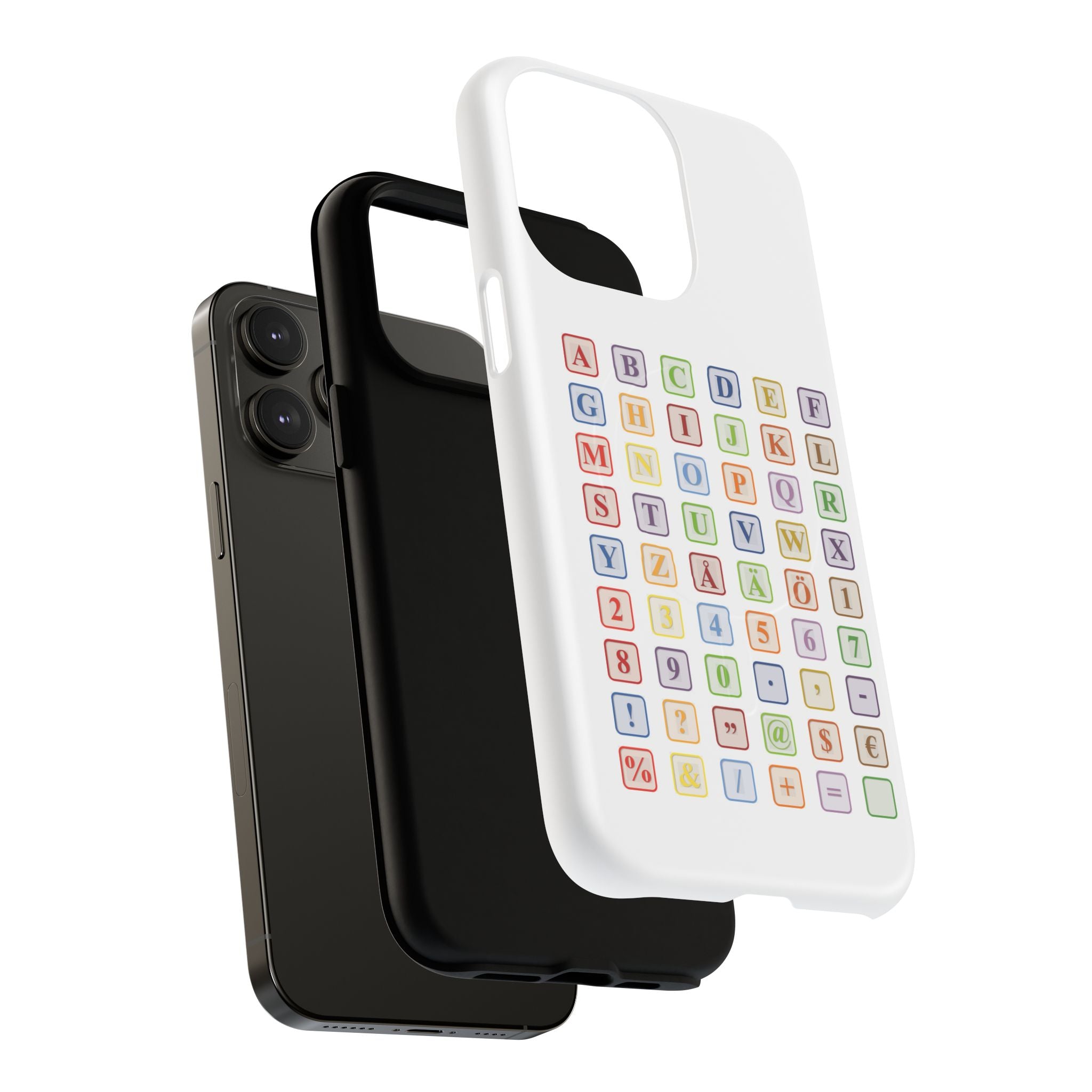 Alphabet Blocks Phone Case | Magnetic Tough Case, Colorful Letter Grid