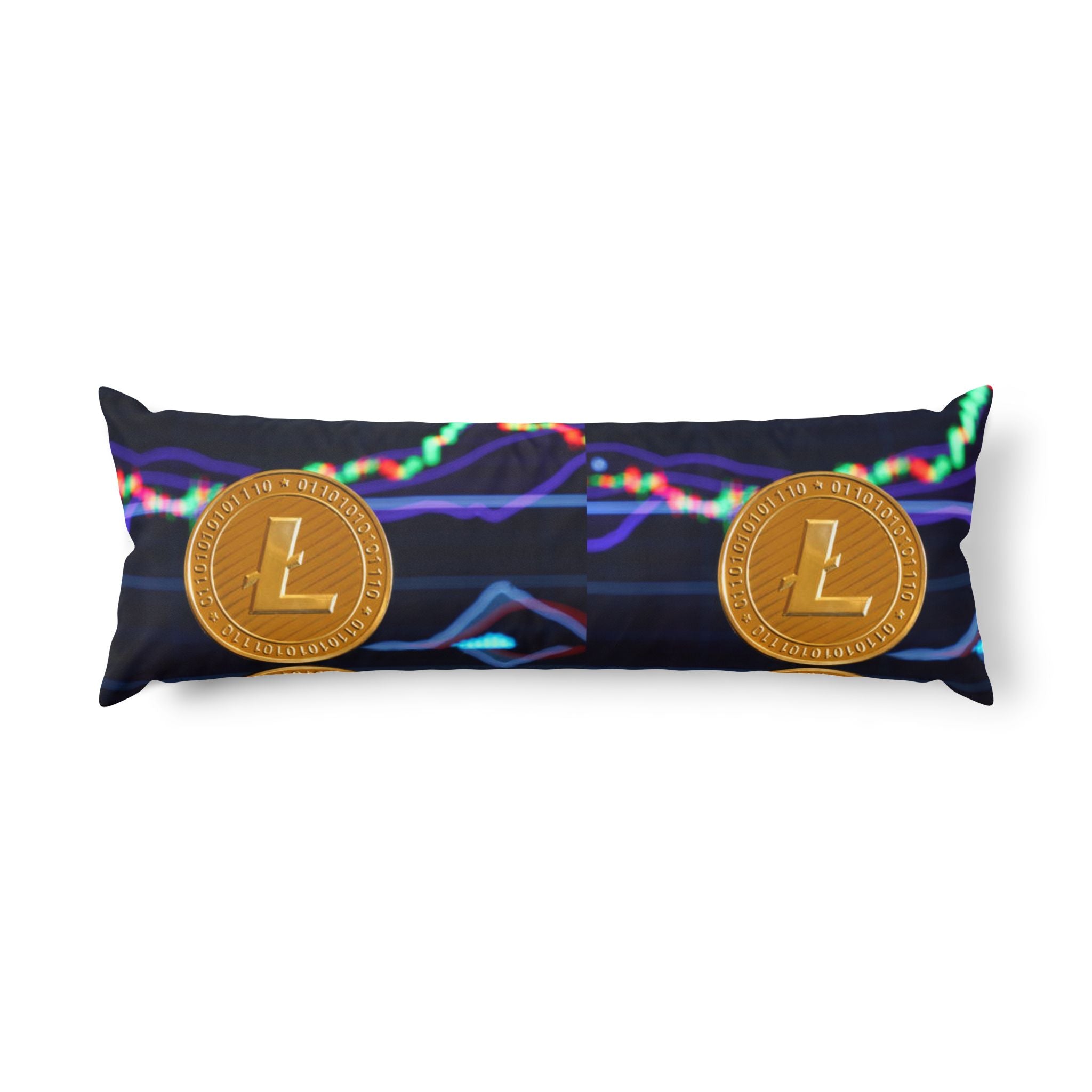 Litecoin Crypto Coins body pillow | Cryptocurrency trading chart design