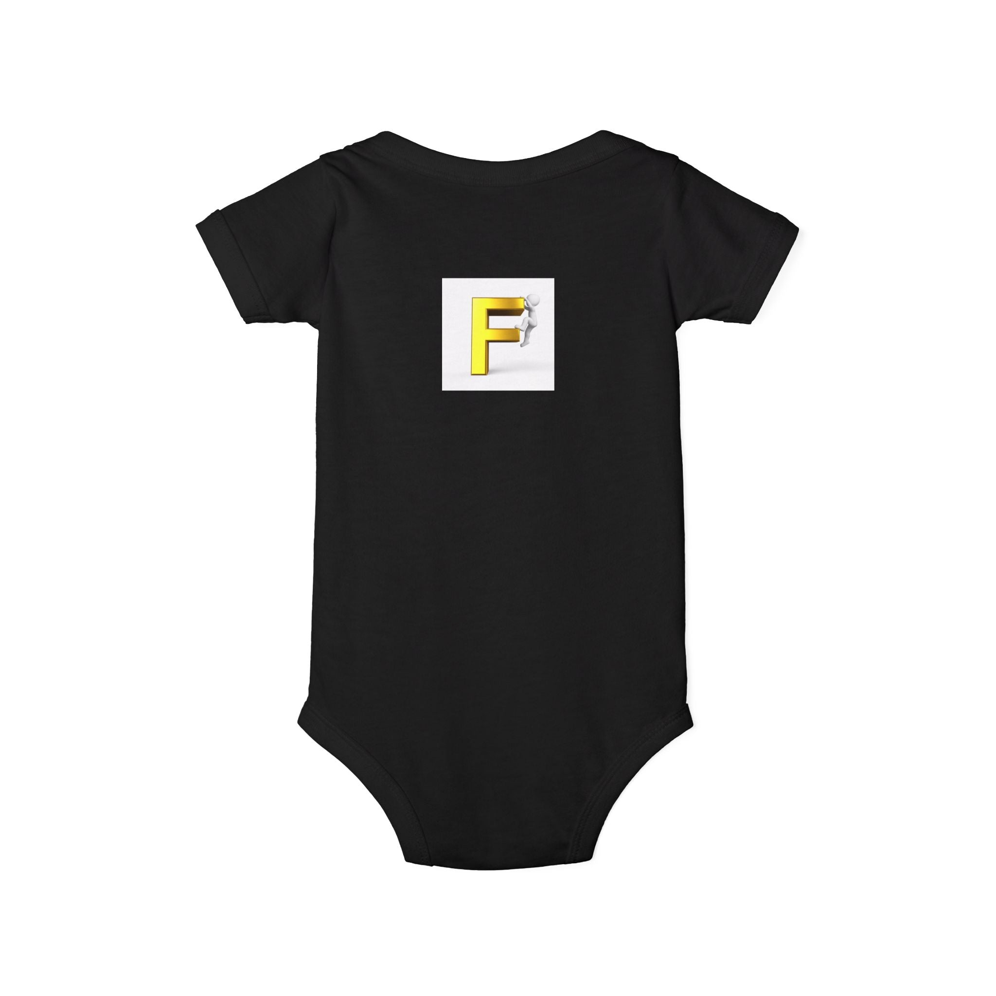 Yellow Letter F Initial Infant Onesie | Baby Monogram Bodysuit